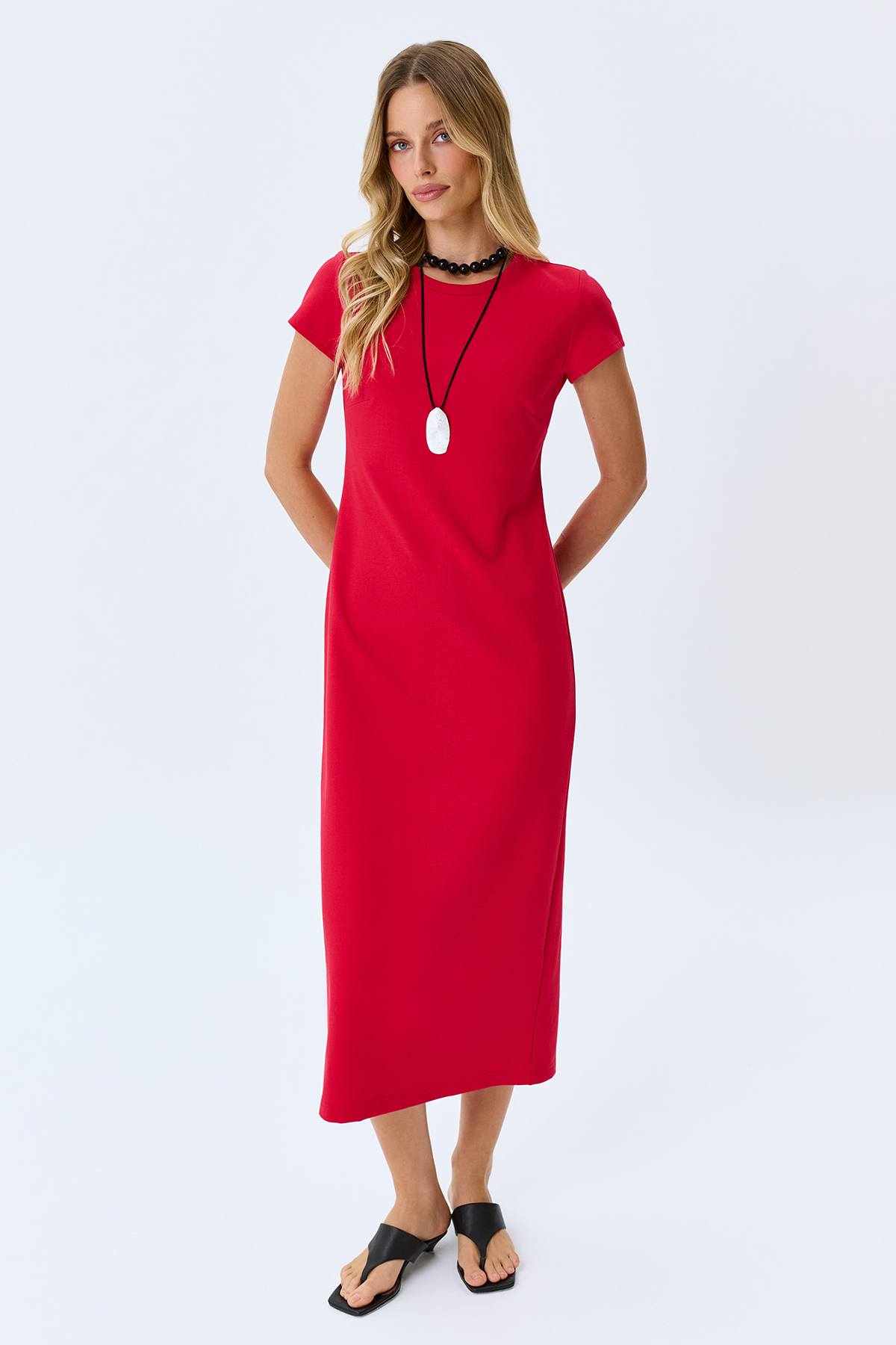 Платье длинное вечернее с разрезом, 52