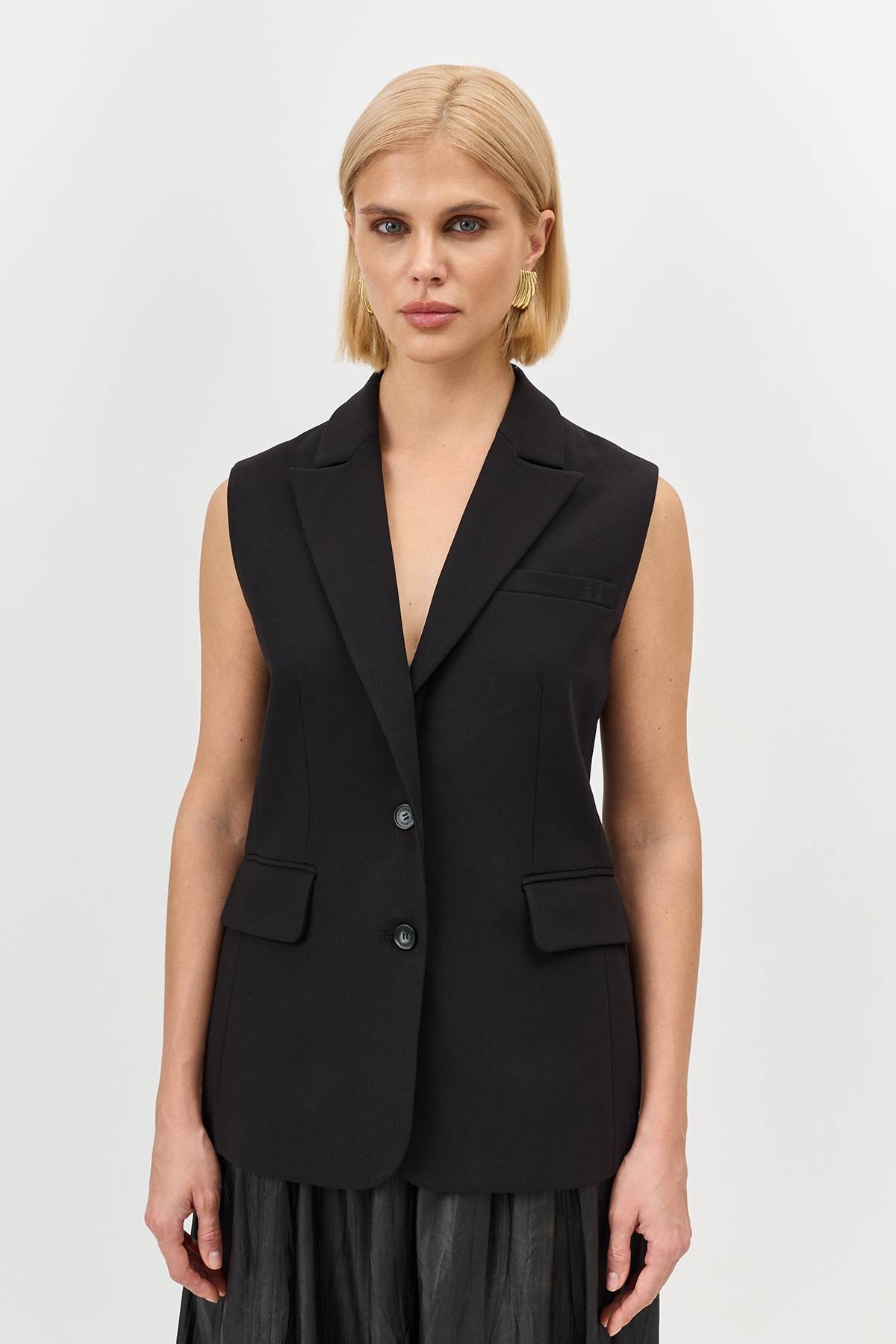 Лимитированная серия удлиненный жилет с палантином, 36