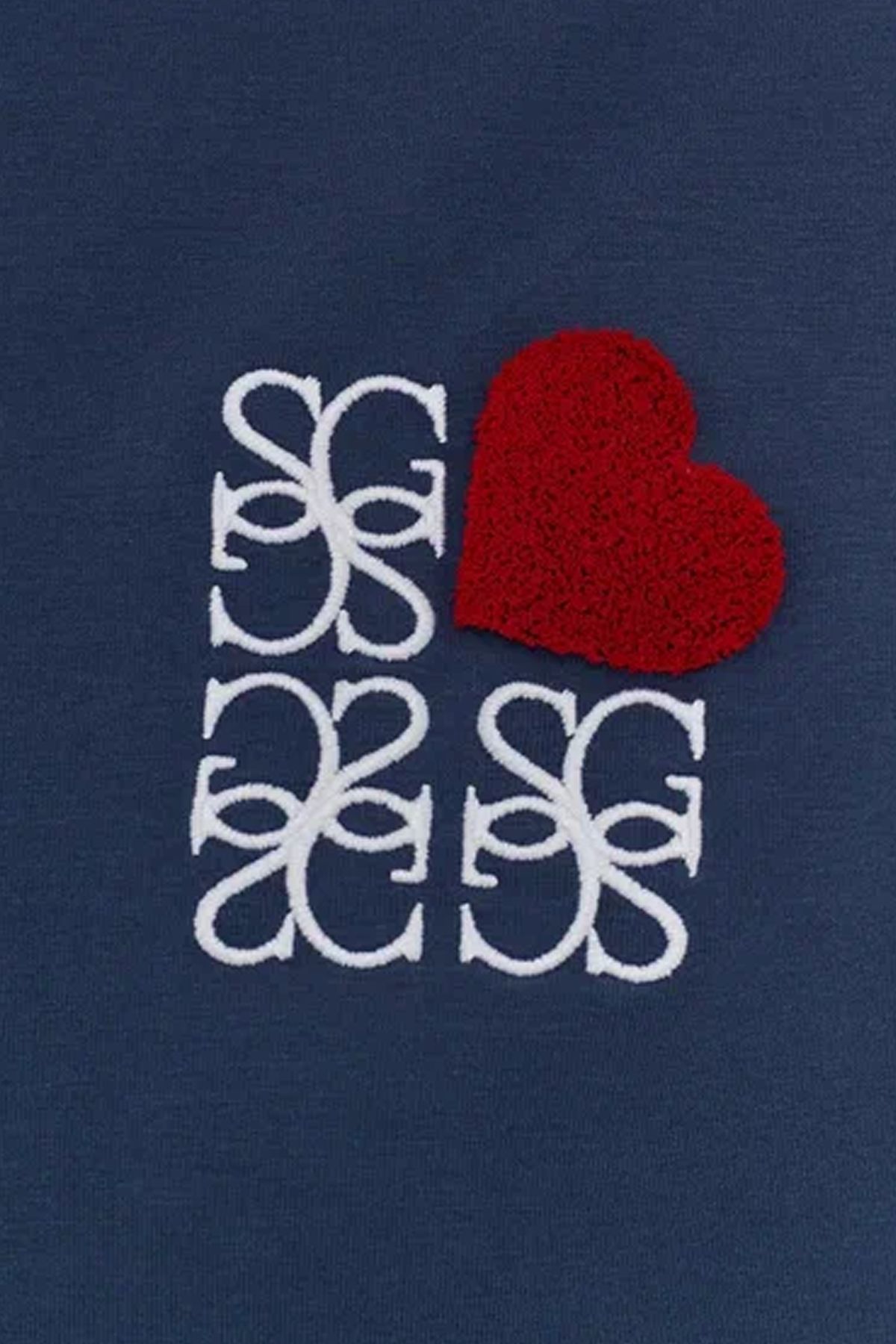 Футболка из эластичного хлопка с яркой вышивкой в темно-синем цвете, 46р