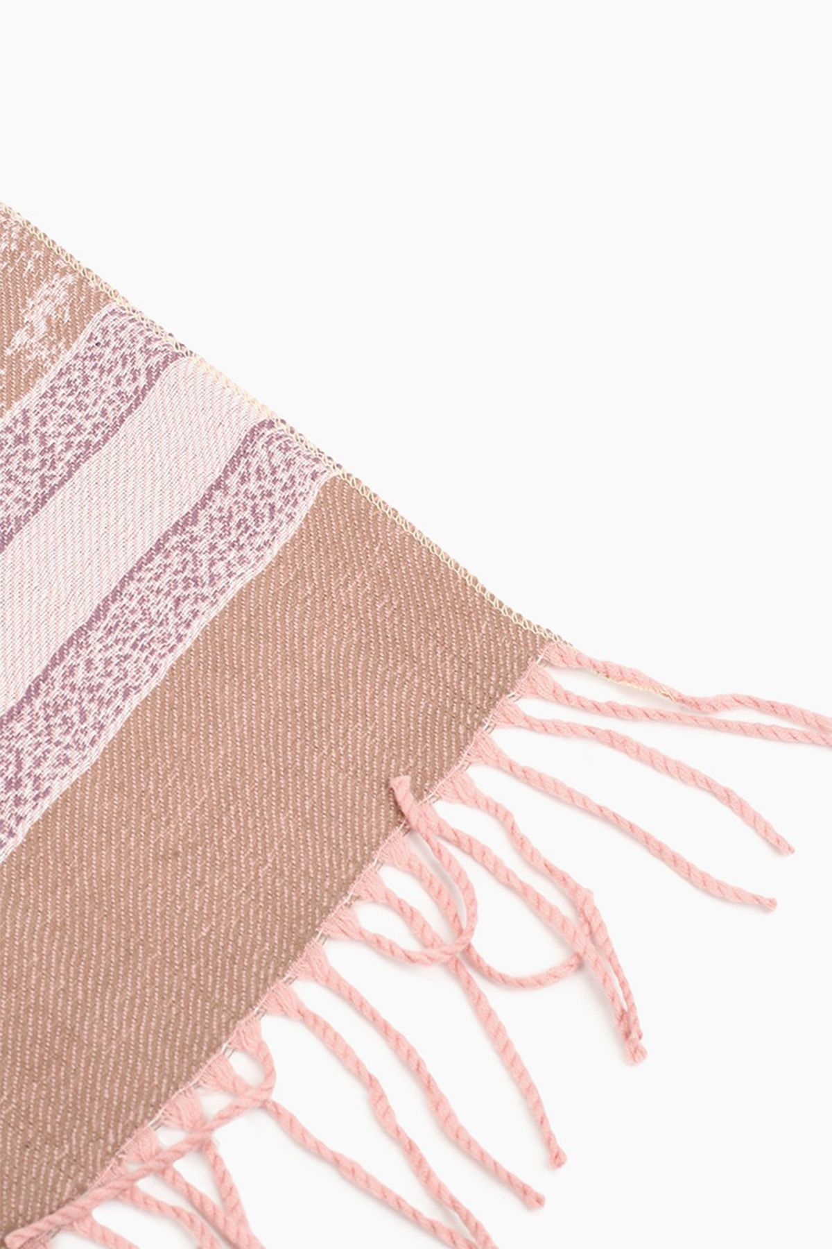 Палантин с принтом "гусиная лапка" и "Туаль де Жуи" в розовом цвете, 65х180