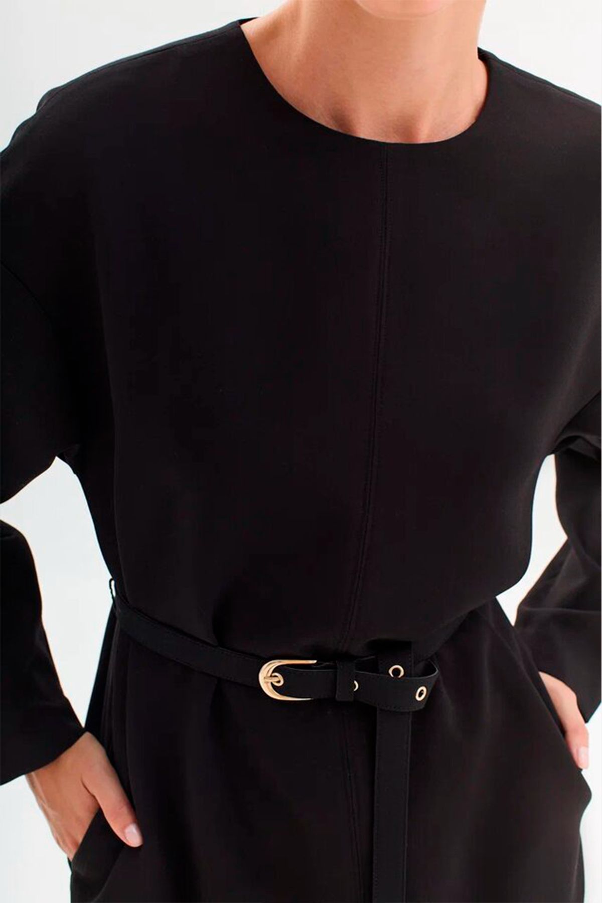 Однотонное платье свободного кроя, 50р