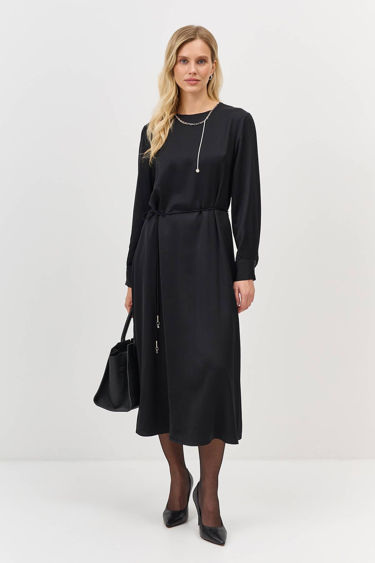 Лимитированная серия платье с декоративной цепочкой и палантином, 42