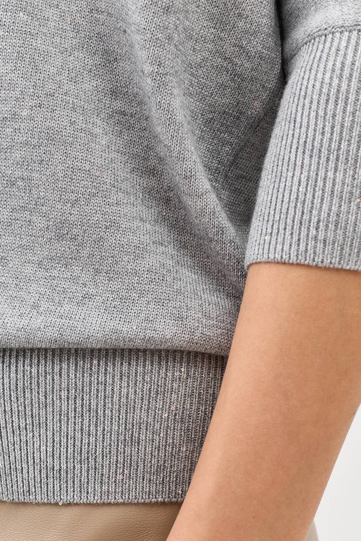 Лимитированная серия нежный джемпер с шелком и ремень, 34