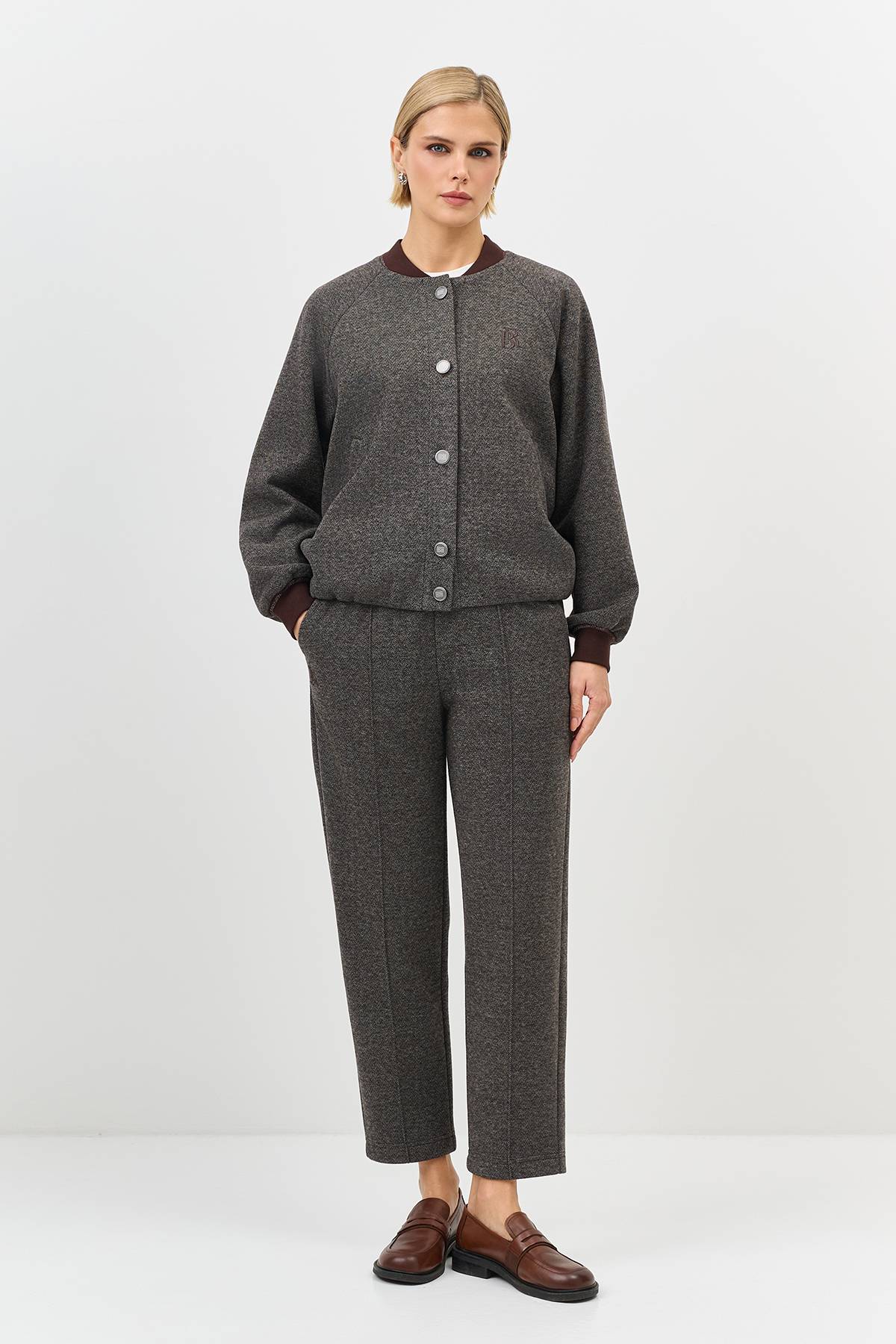 Лимитированная серия теплые брюки с застроченными стрелками и ремень, 36