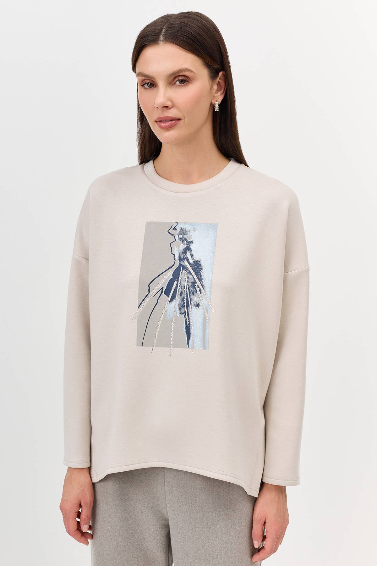 Лимитированная серия свободный cвитшот с принтом и ремень, 34