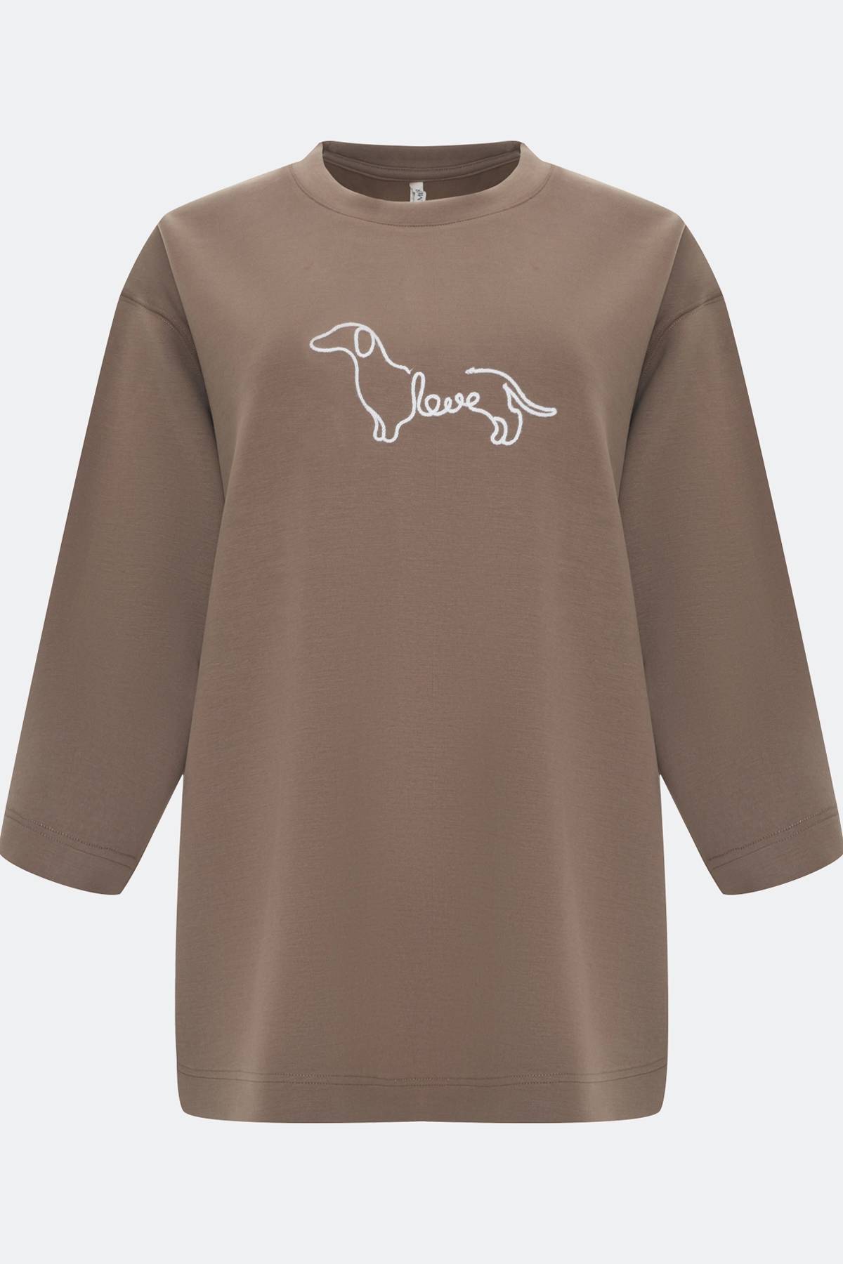 Лимитированная серия oversize джемпер с контрастной вышивкой и ремень, 34