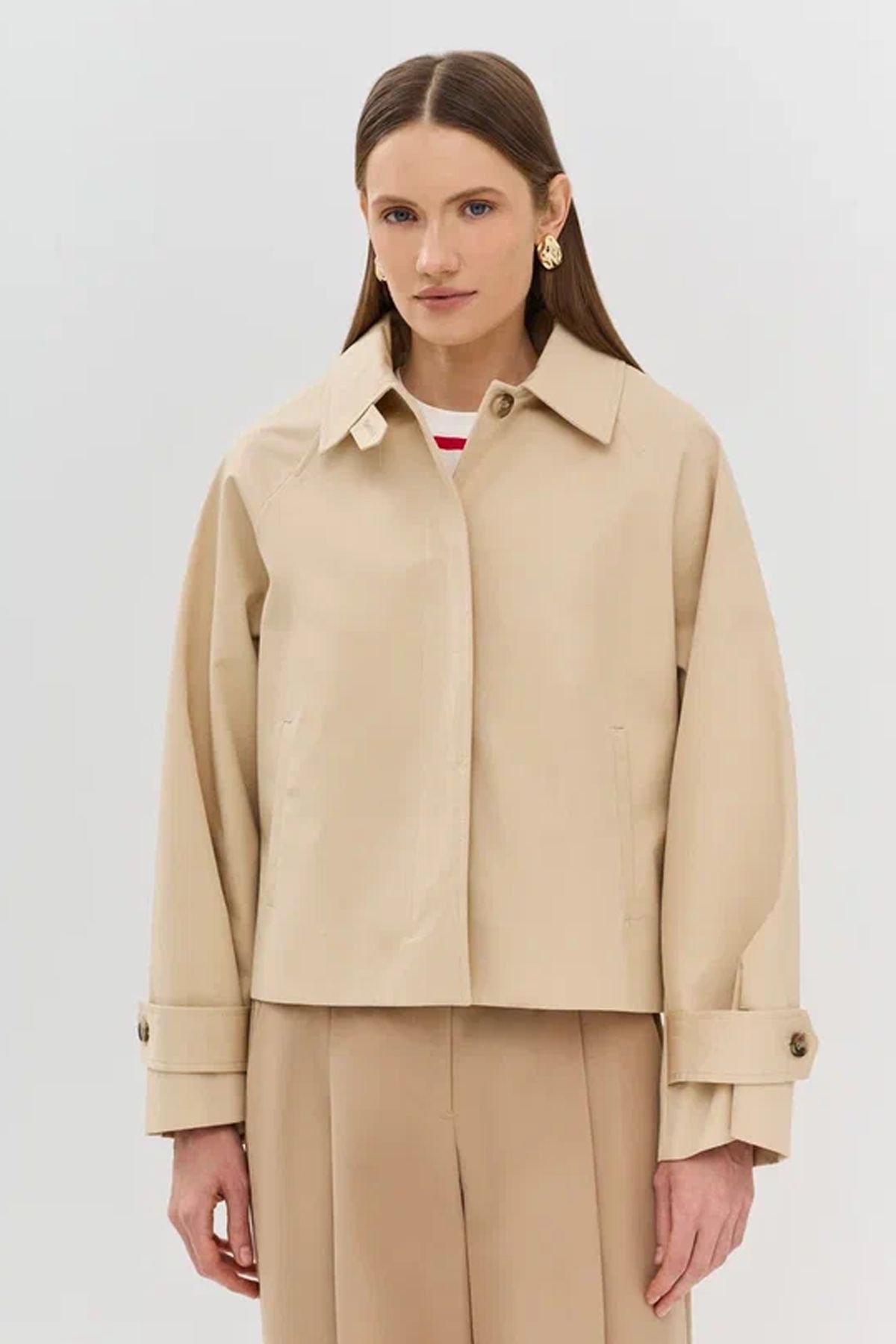 Ветровка в стиле тренча, 40р