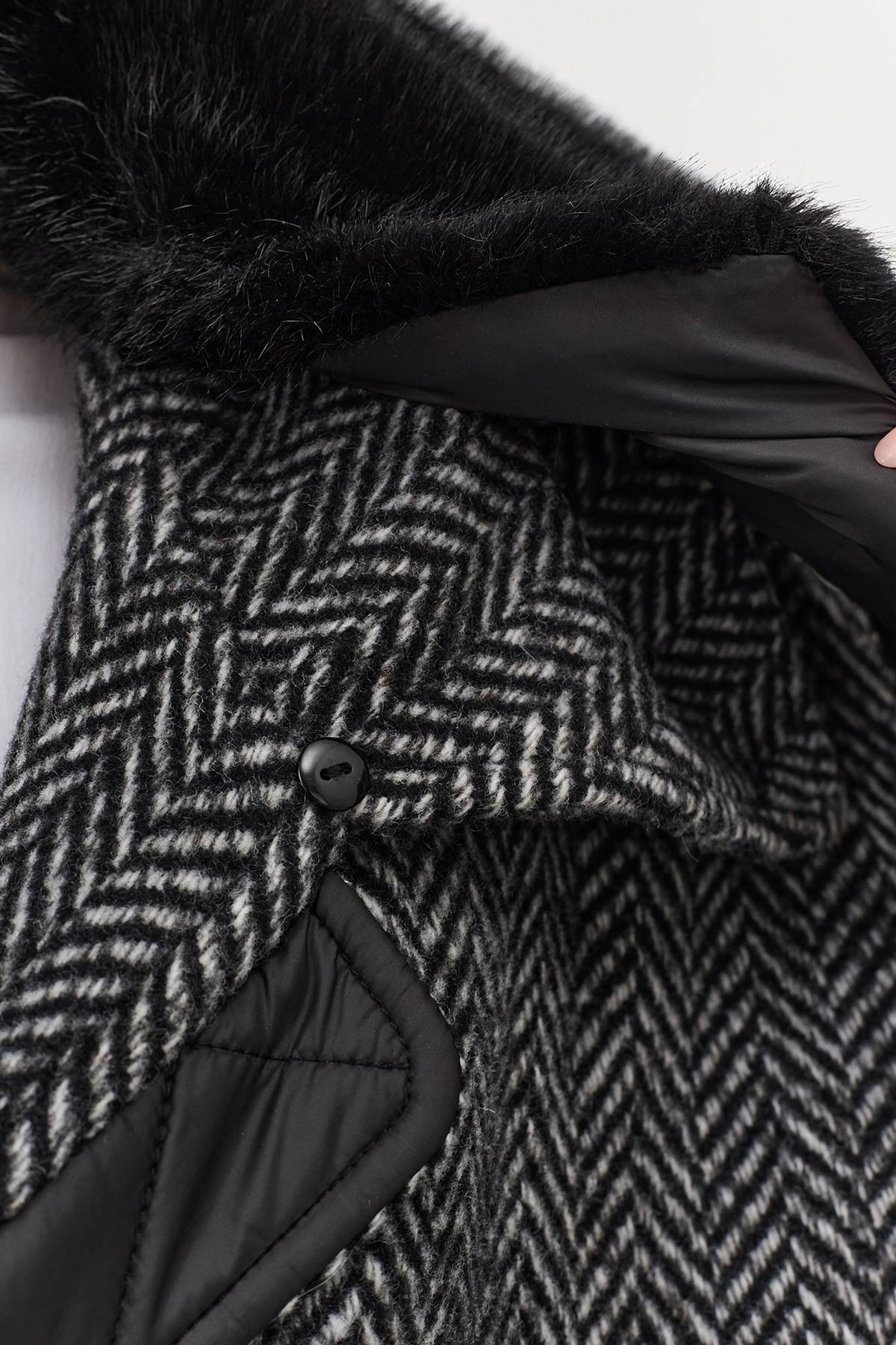 Лимитированная серия серая куртка с палантином, 40