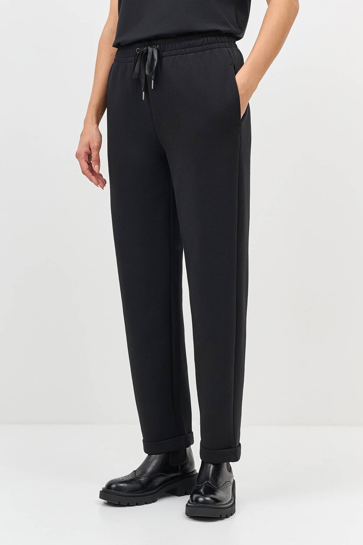 Лимитрированная серия трикотажные брюки с манжетами и ремень, 36