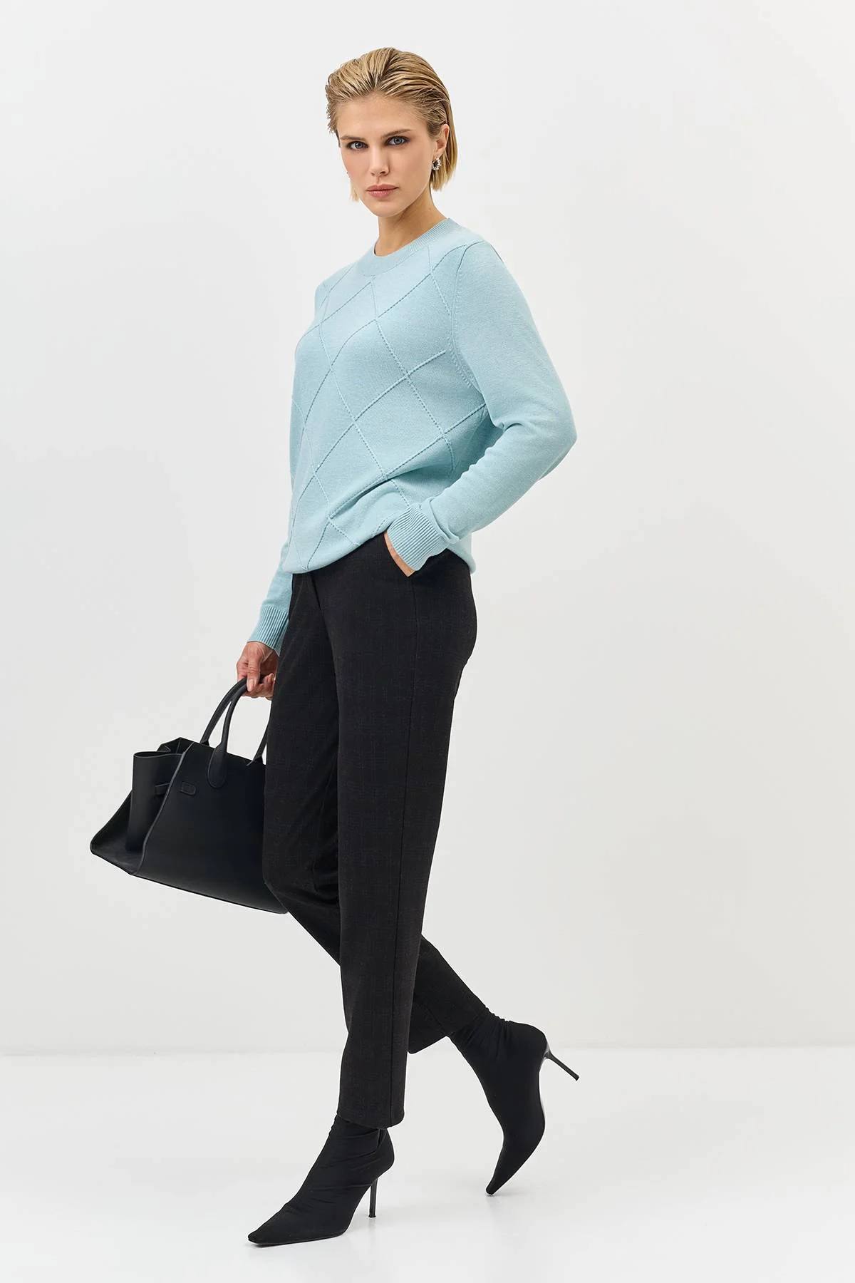 Джемпер фактурной вязки, 36