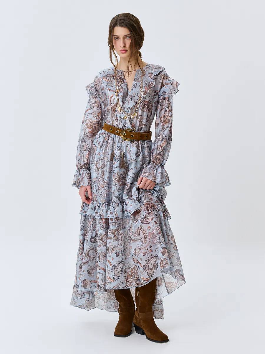 Платье с принтом в стиле "Бохо", 48