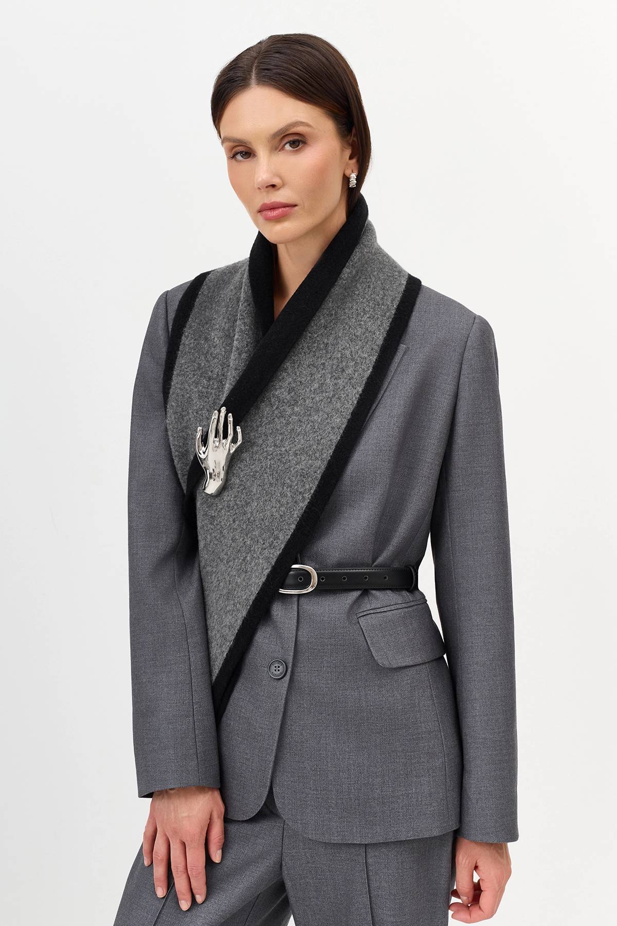 Вязаный шарф с контрастным краем, One