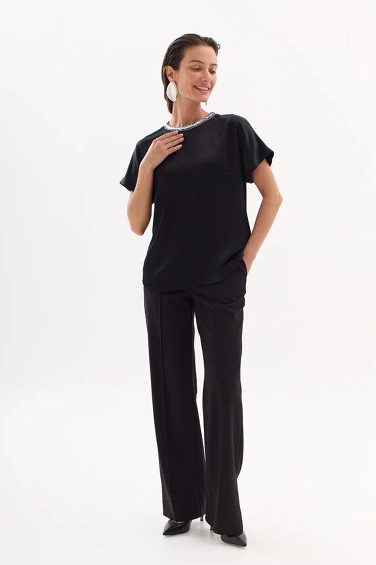 Блузка с акцентным воротником, 42р