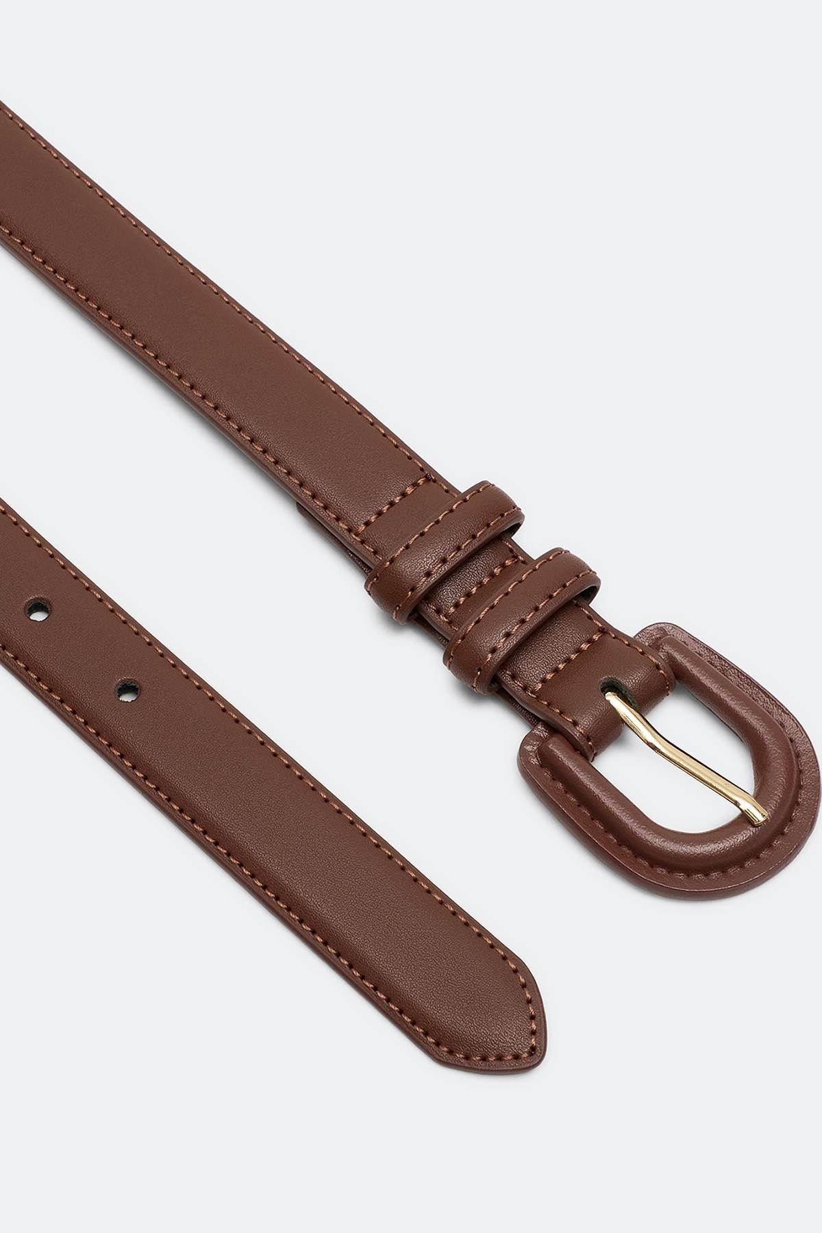 Коричневый ремень из натуральной кожи, S