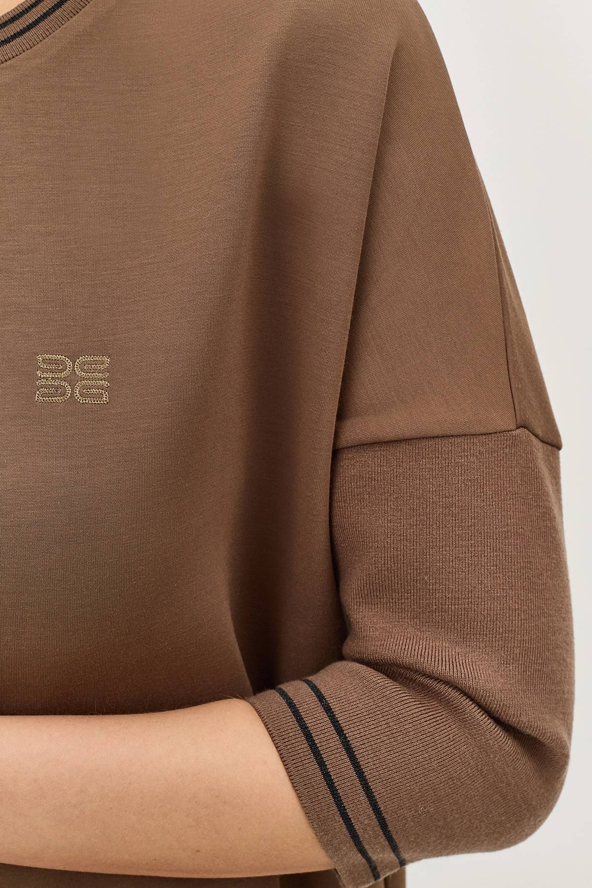 Лимитированная серия свободный джемпер в цвете Мокко с ремнем, 34