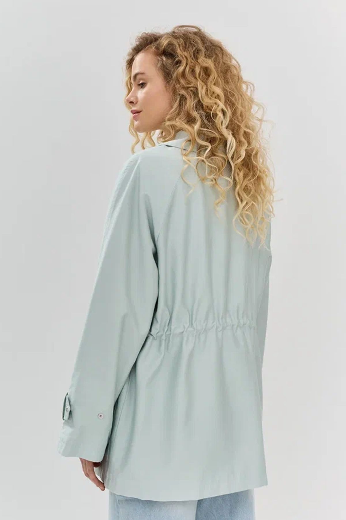 Легкая ментоловая парка из тенселя, 44