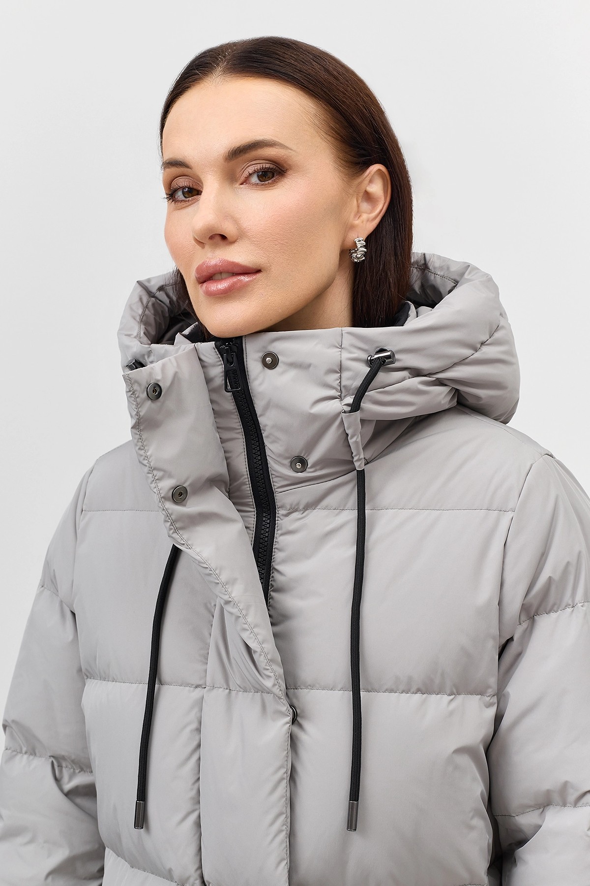 Длинный пуховик на натуральном утеплителе, 52