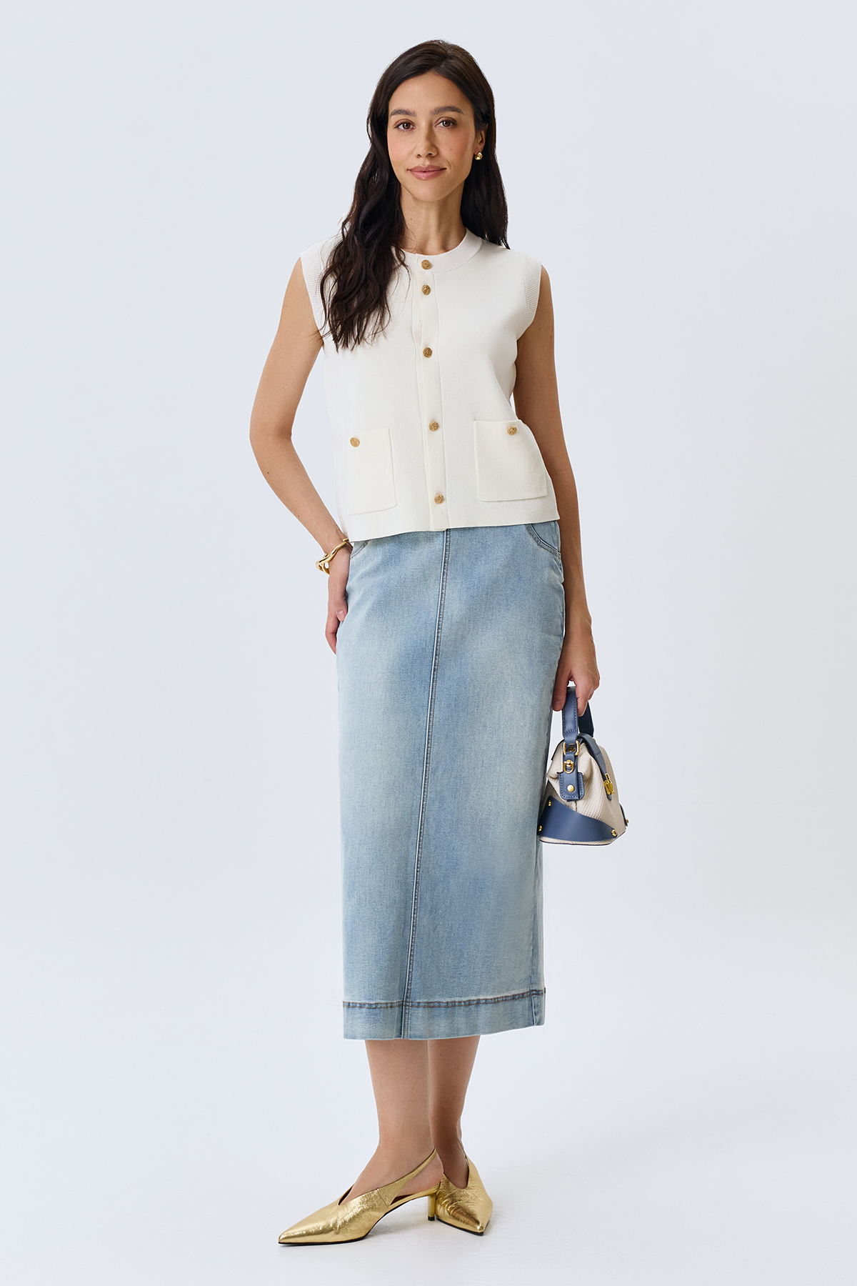 Жилет из вискозы и лиоцелла, 50