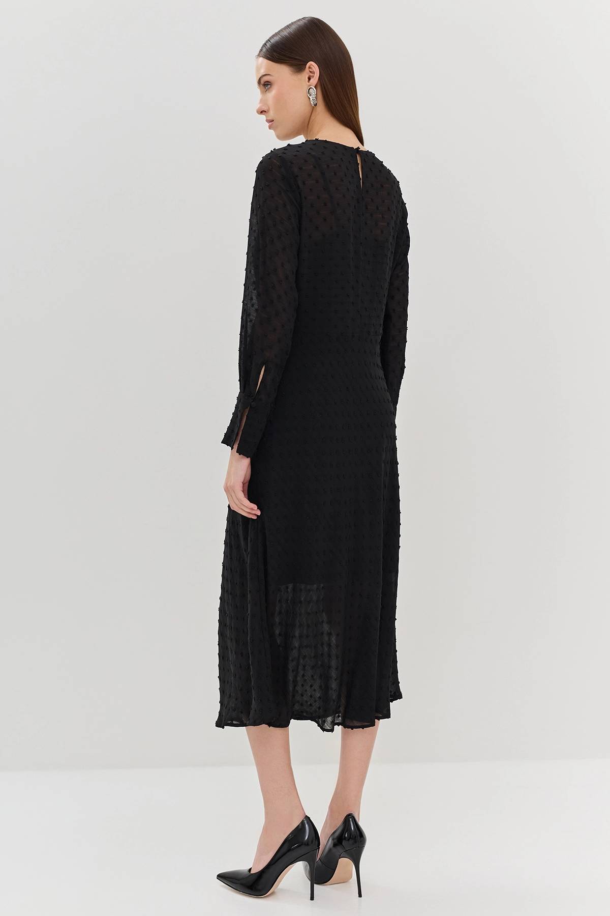 Лимитированая серия платье-миди в горошек с ремнем, 52