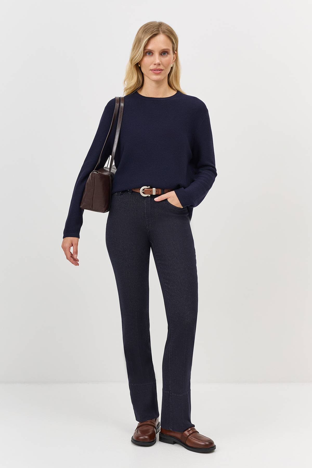 Лимитированная серия базовый вязаный джемпер и ремень, 36