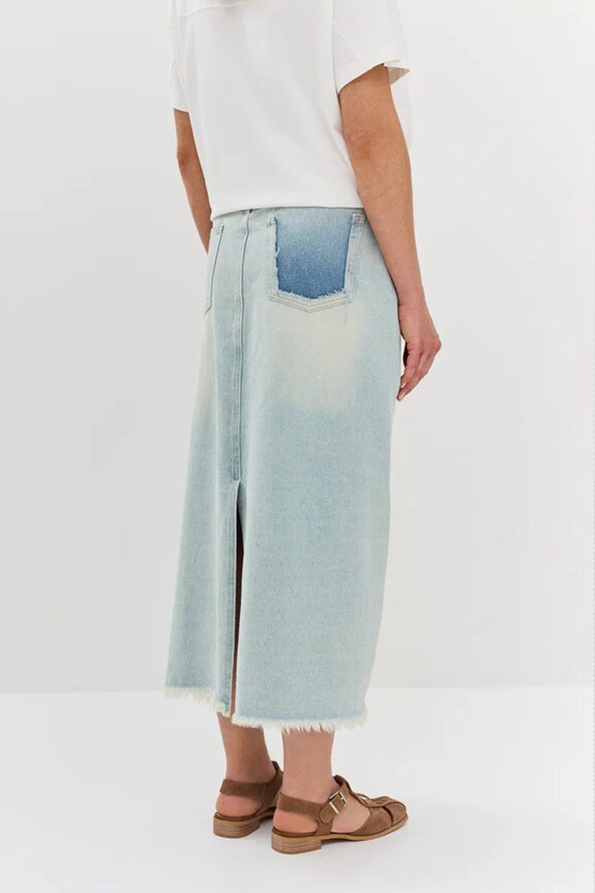 Юбка миди с бахромой, 46р