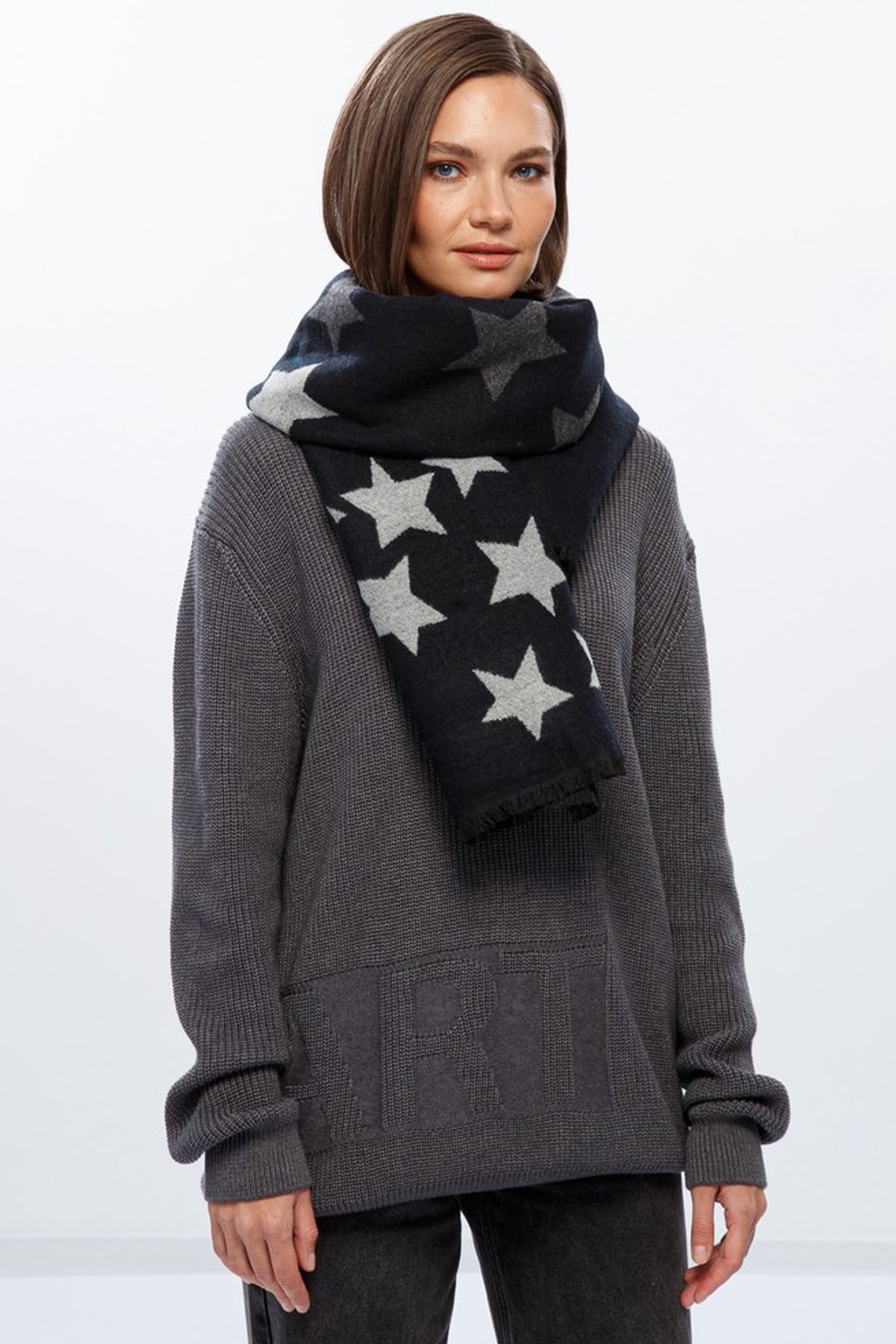 Палантин с крупным принтом, 64х190