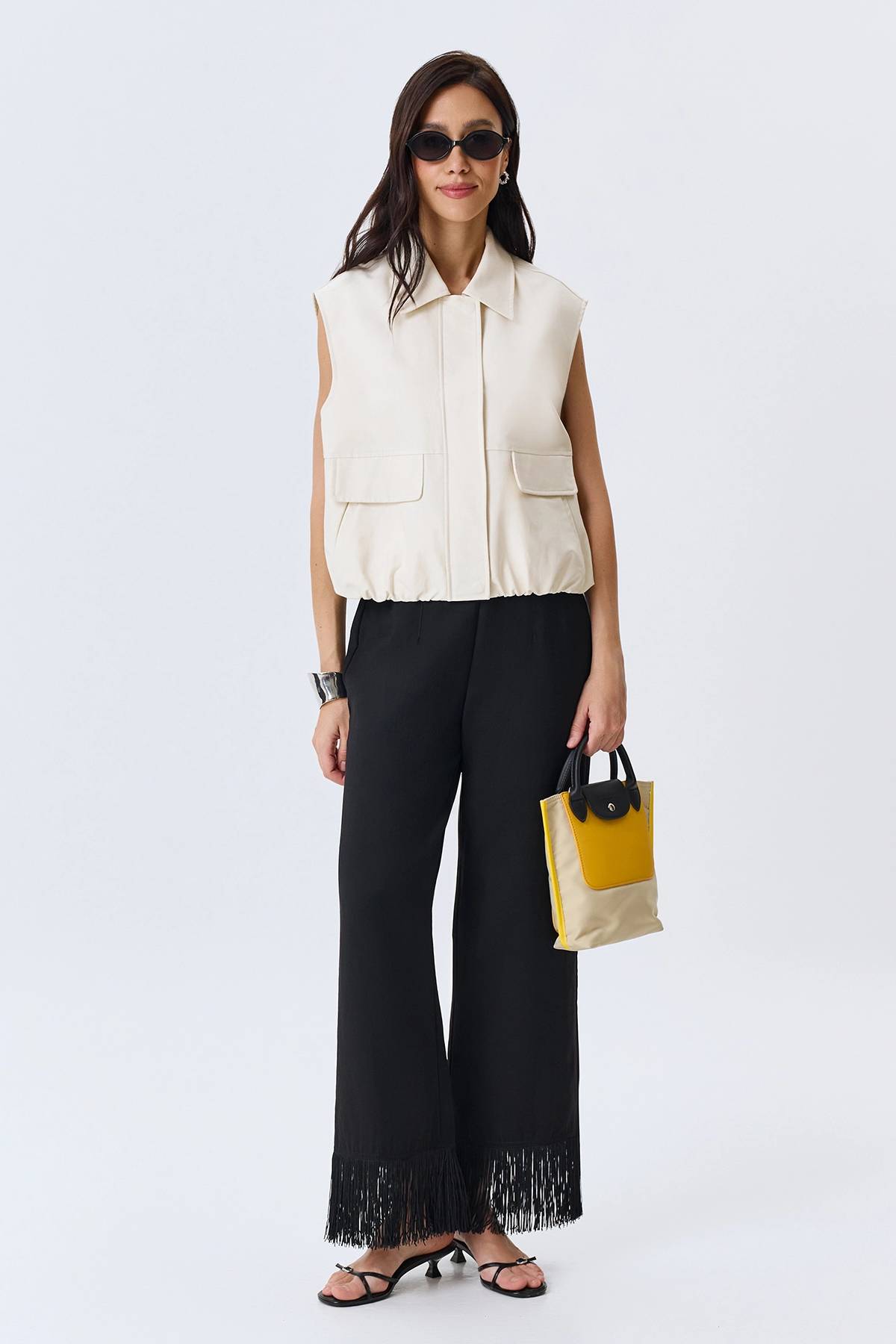 Брюки прямые льняные классические, 40