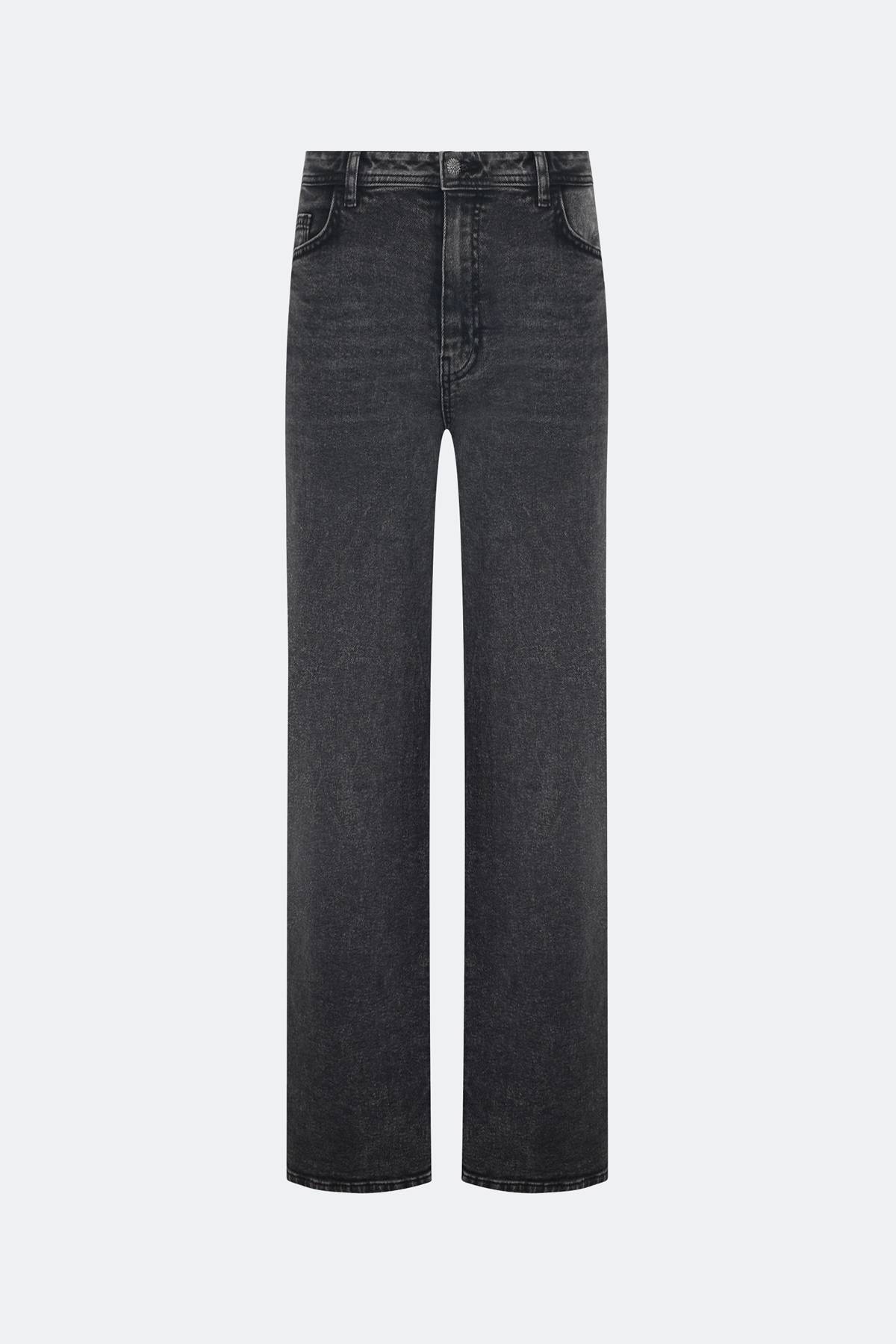 Широкие графитовые джинсы, 42