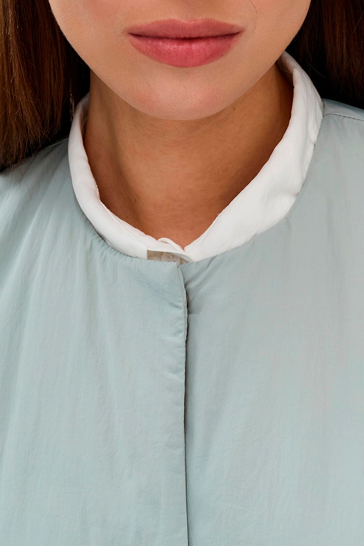 Куртка в голубом цвете без капюшона с утеплителем, 50р