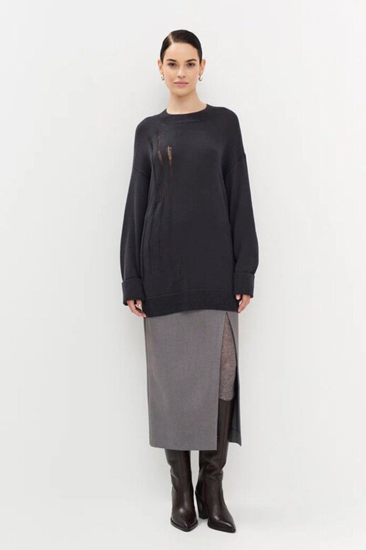 Джемпер в стиле "рваного" трикотажа, 46р