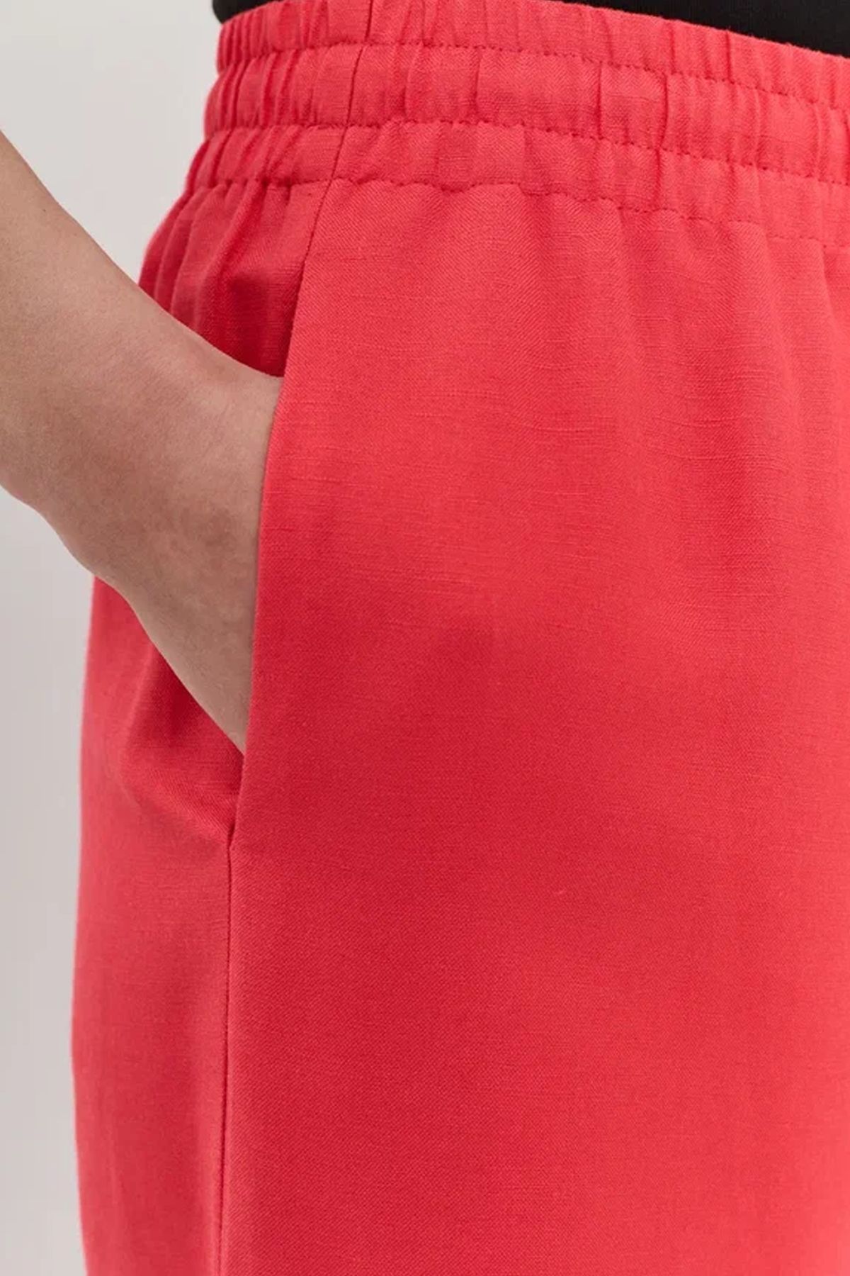 Брюки-палаццо кораллового цвета с резинкой на талии, 46р