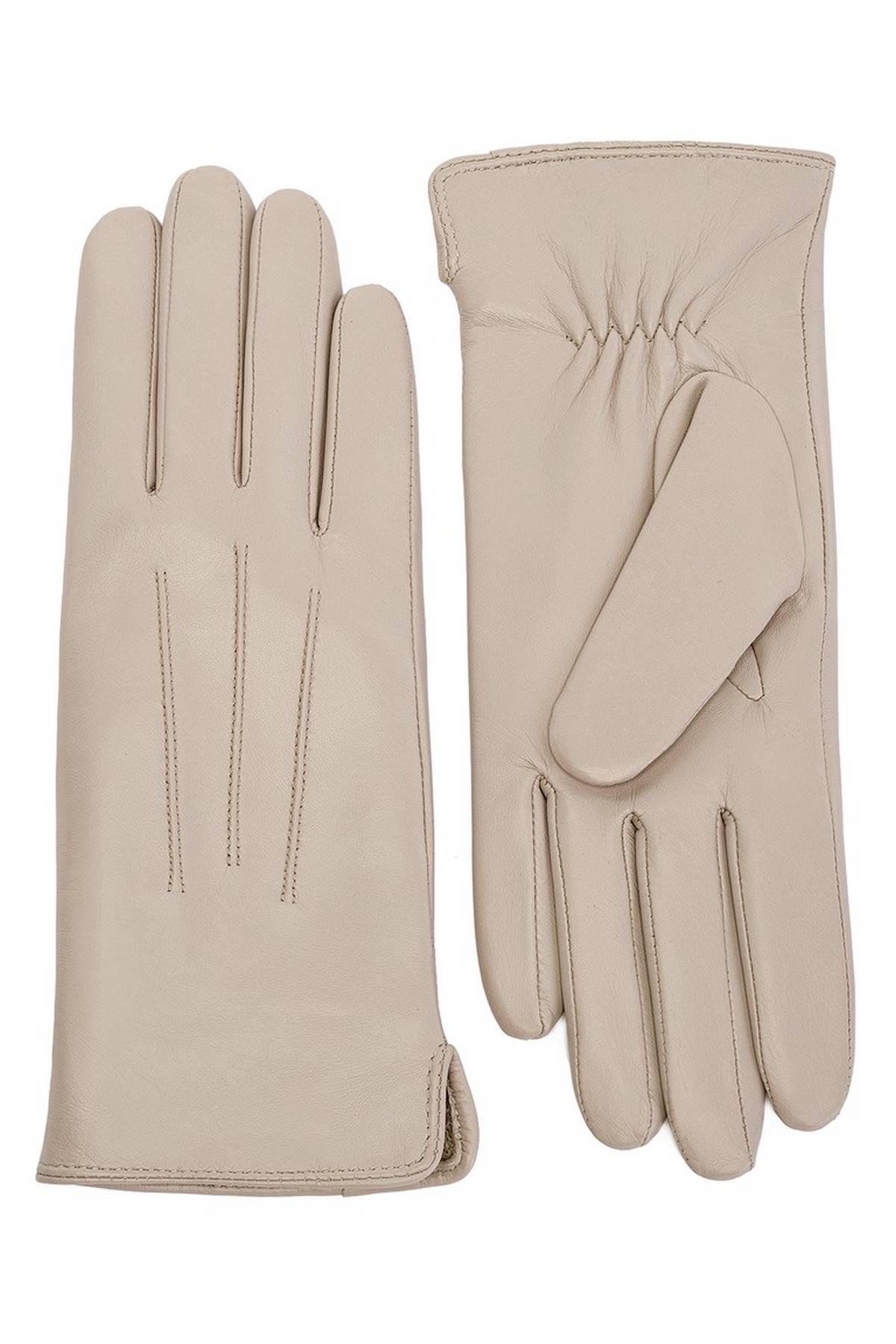 Перчатки серо-бежевые, 6,5