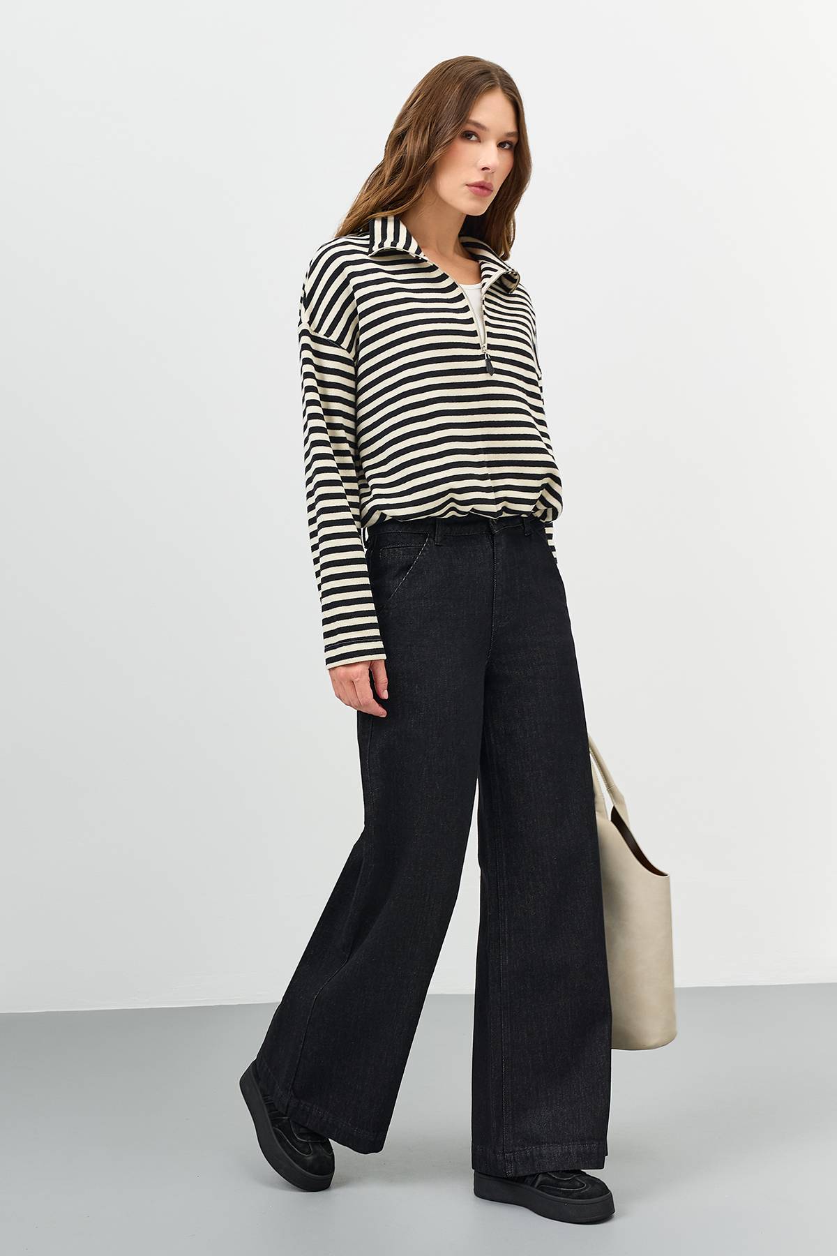 Лимитированная серия джемпер в контрастную полоску и ремень, 40