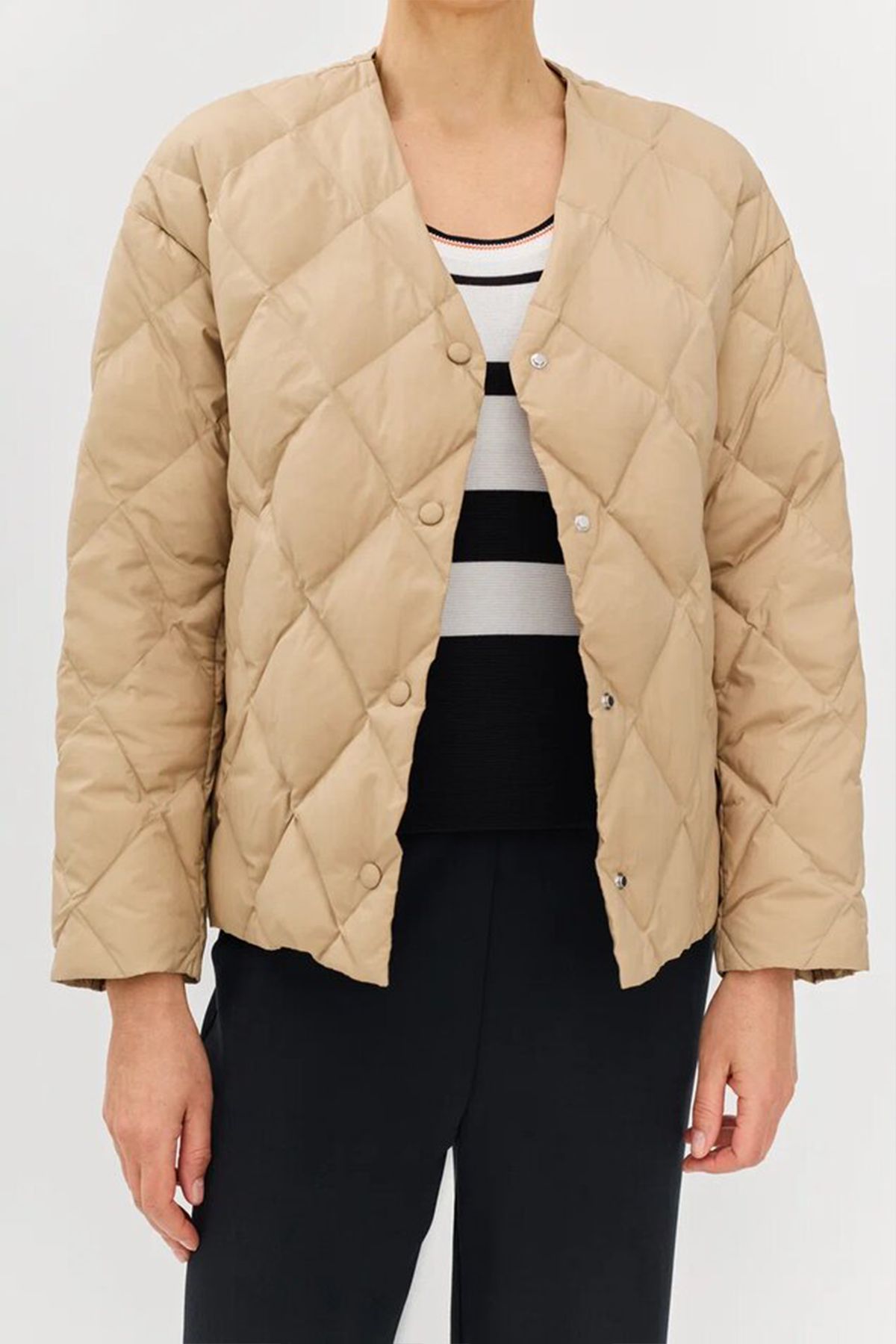 Куртка с ромбовидной стежкой и съемной манишкой, 52р