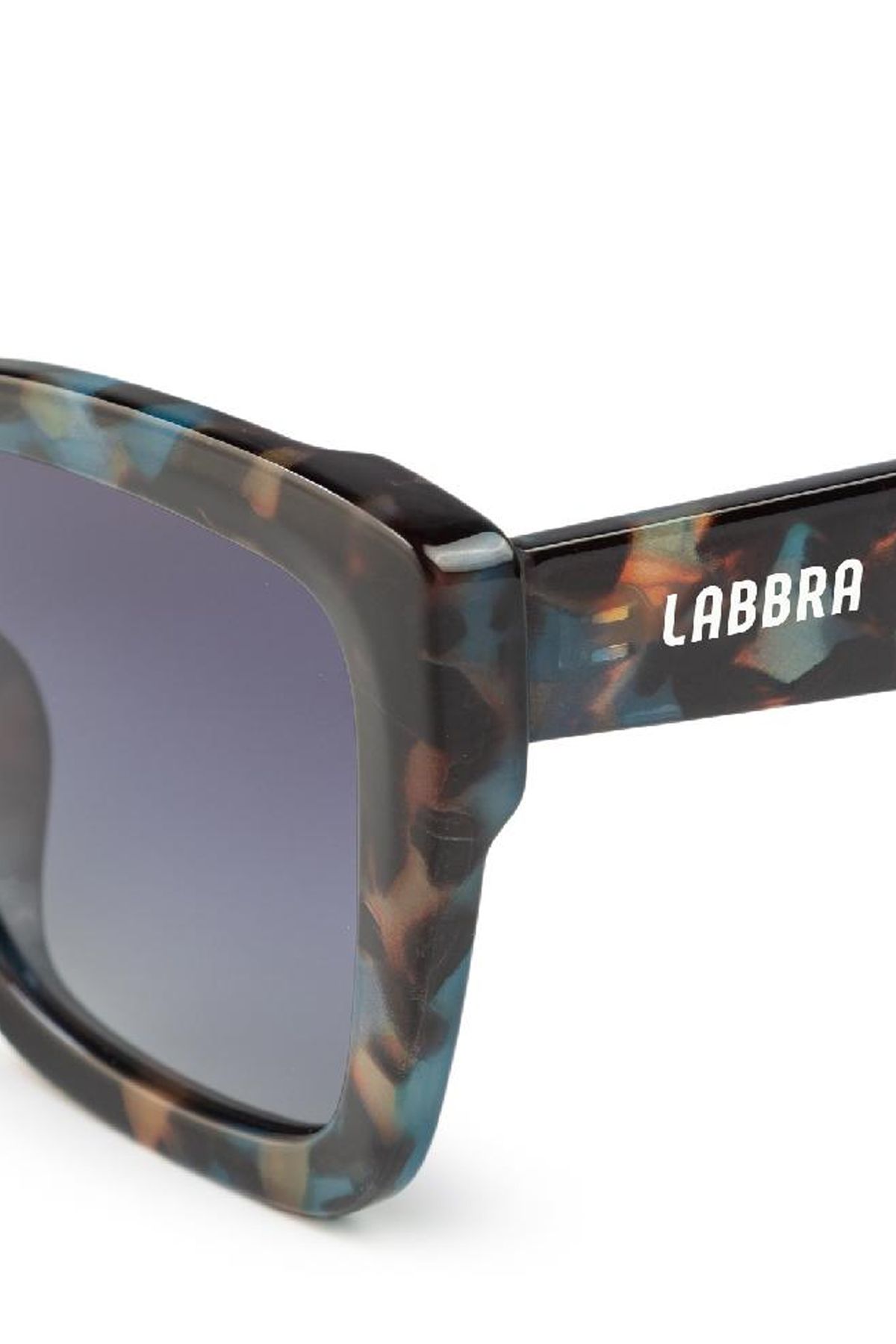 Принтованные солнцезащитные очки в квадратной оправе в коричнево-синем цвете, One size