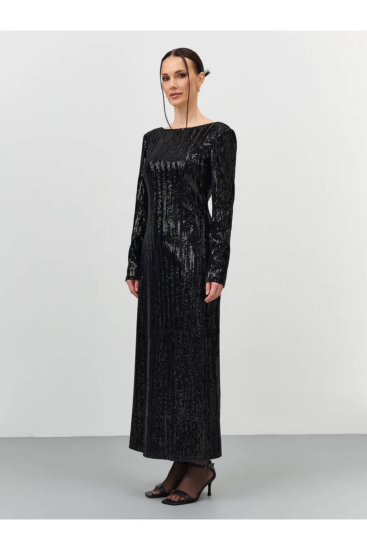 Лимитированная серия элегантное черное  вечернее платье и ремень, 44