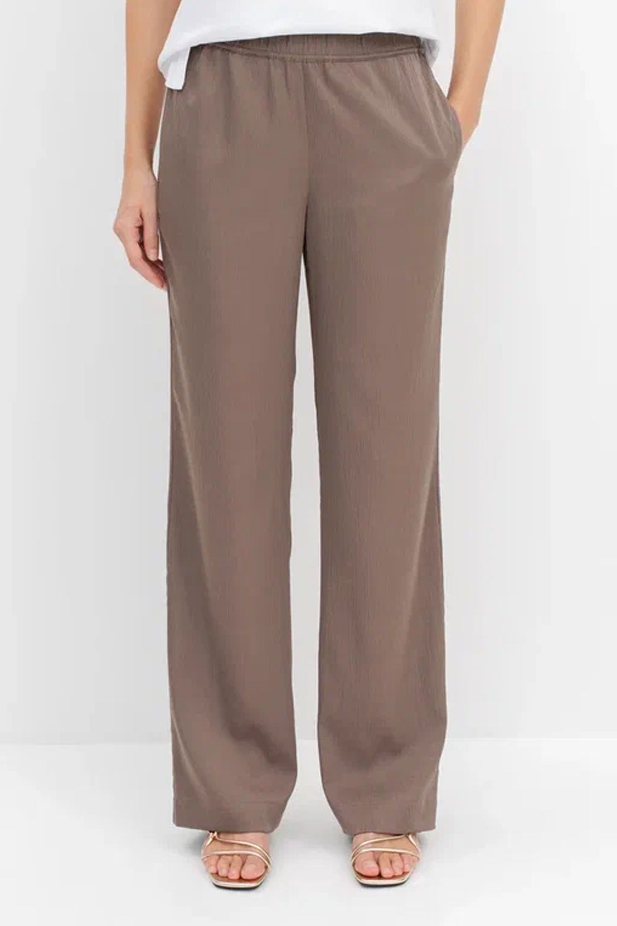 Сатиновые брюки на резинке по талии, 42р