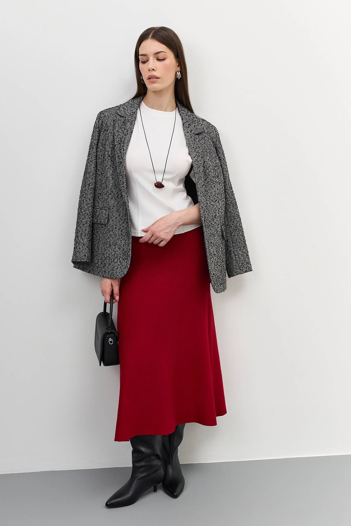 Вязаная юбка-макси, 42