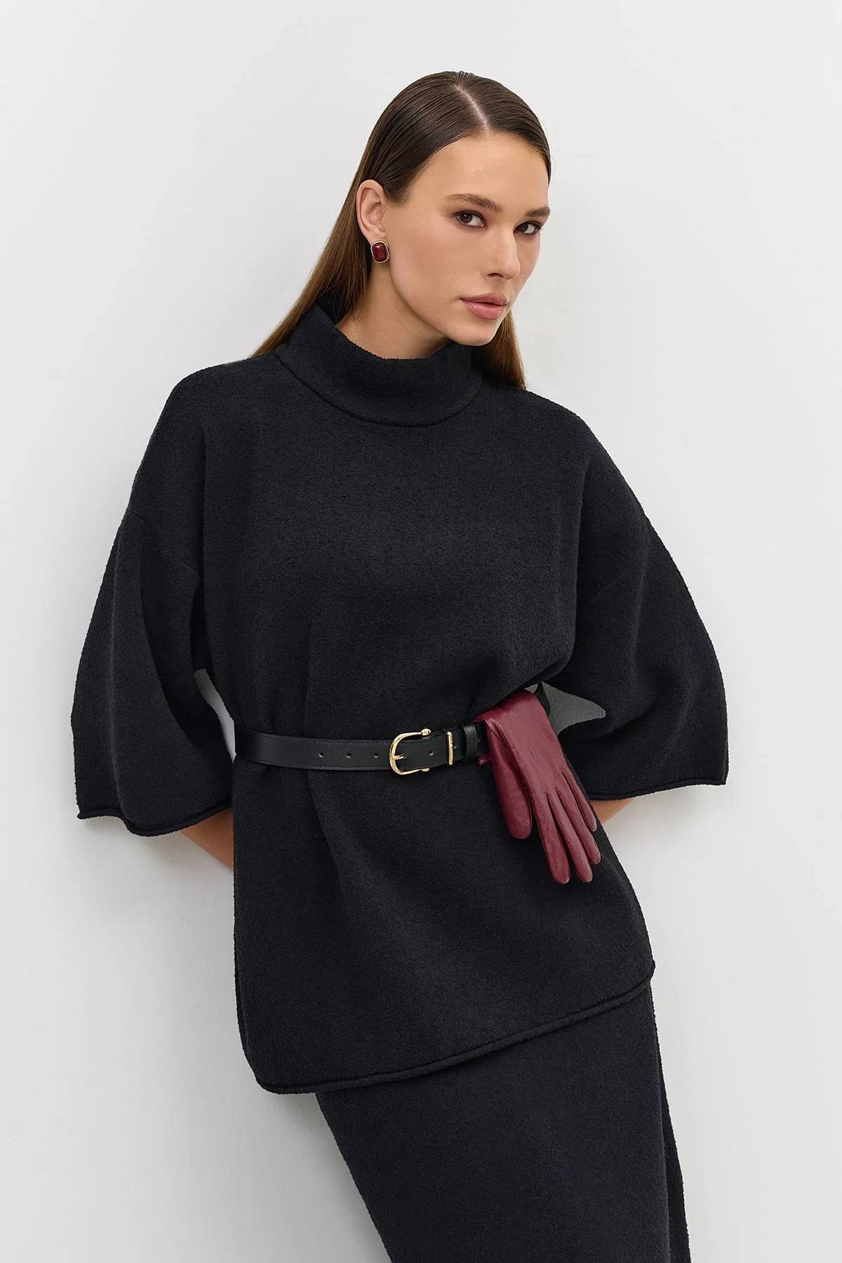 Oversize джемпер из текстурной пряжи, 48