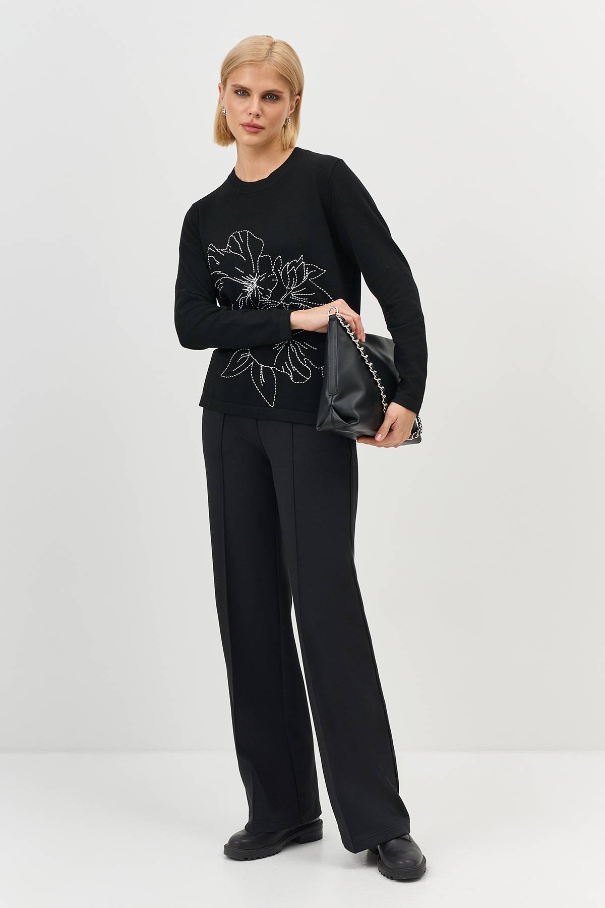 Лимитированная серия свободные трикотажные брюки со стрелками и ремень, 38