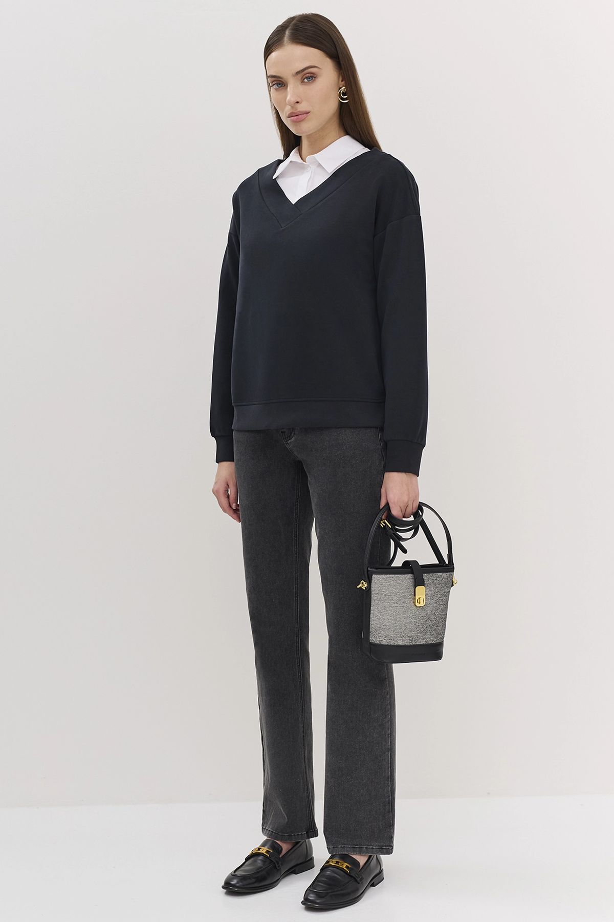 Комбинированная сумка из искусственной кожи, One