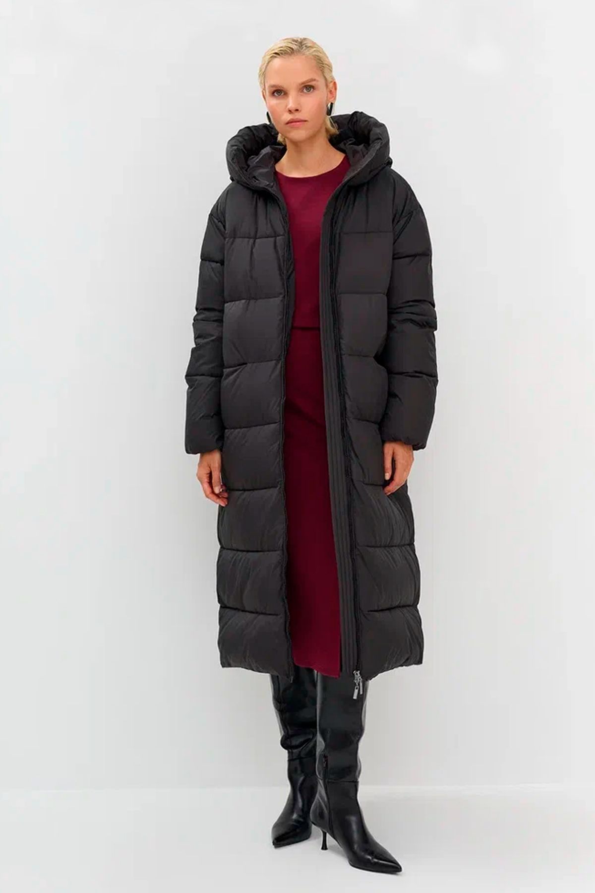 Удлиненное пальто с боковыми разрезами, 48р