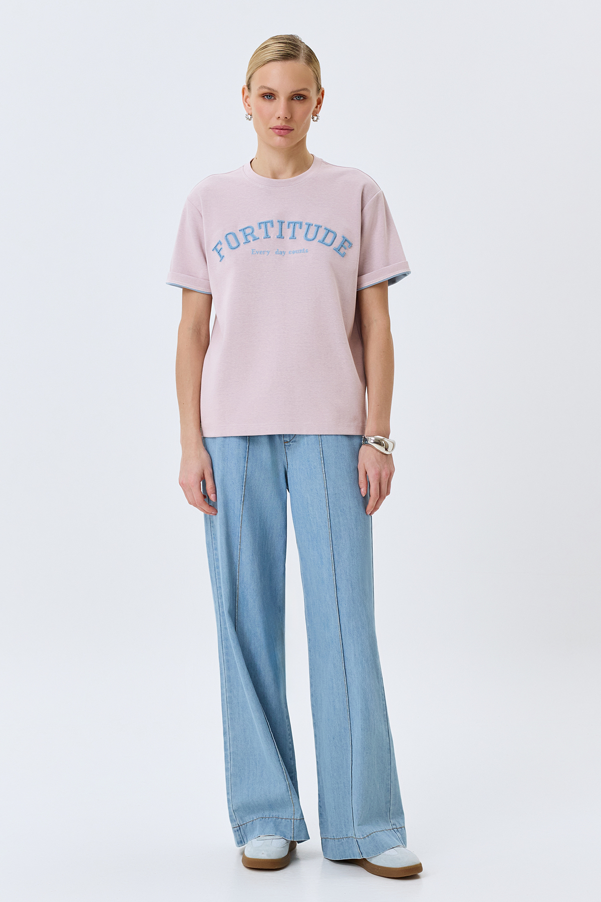 Прямая футболка в стиле "College", 50