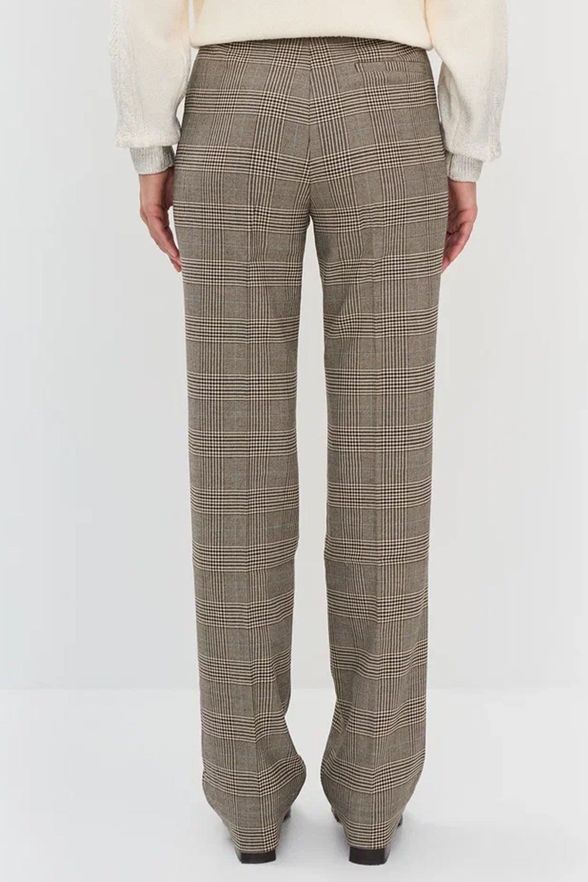 Брюки прямого кроя с клетчатым принтом, 52р