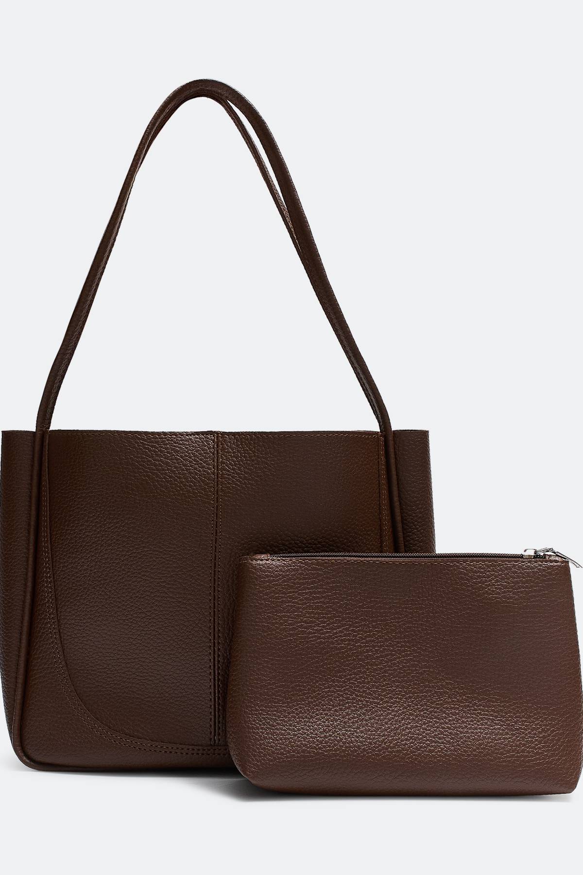 Классическая сумка-шоппер с косметичкой, One