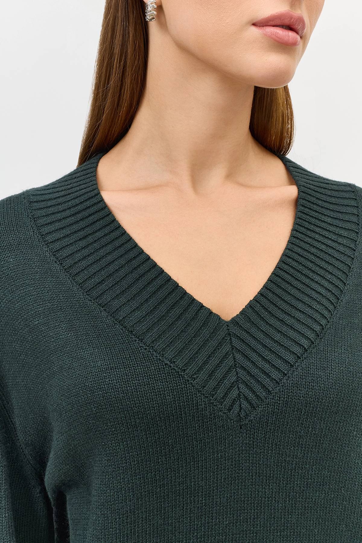 Базовый джемпер с V-образным вырезом, 48