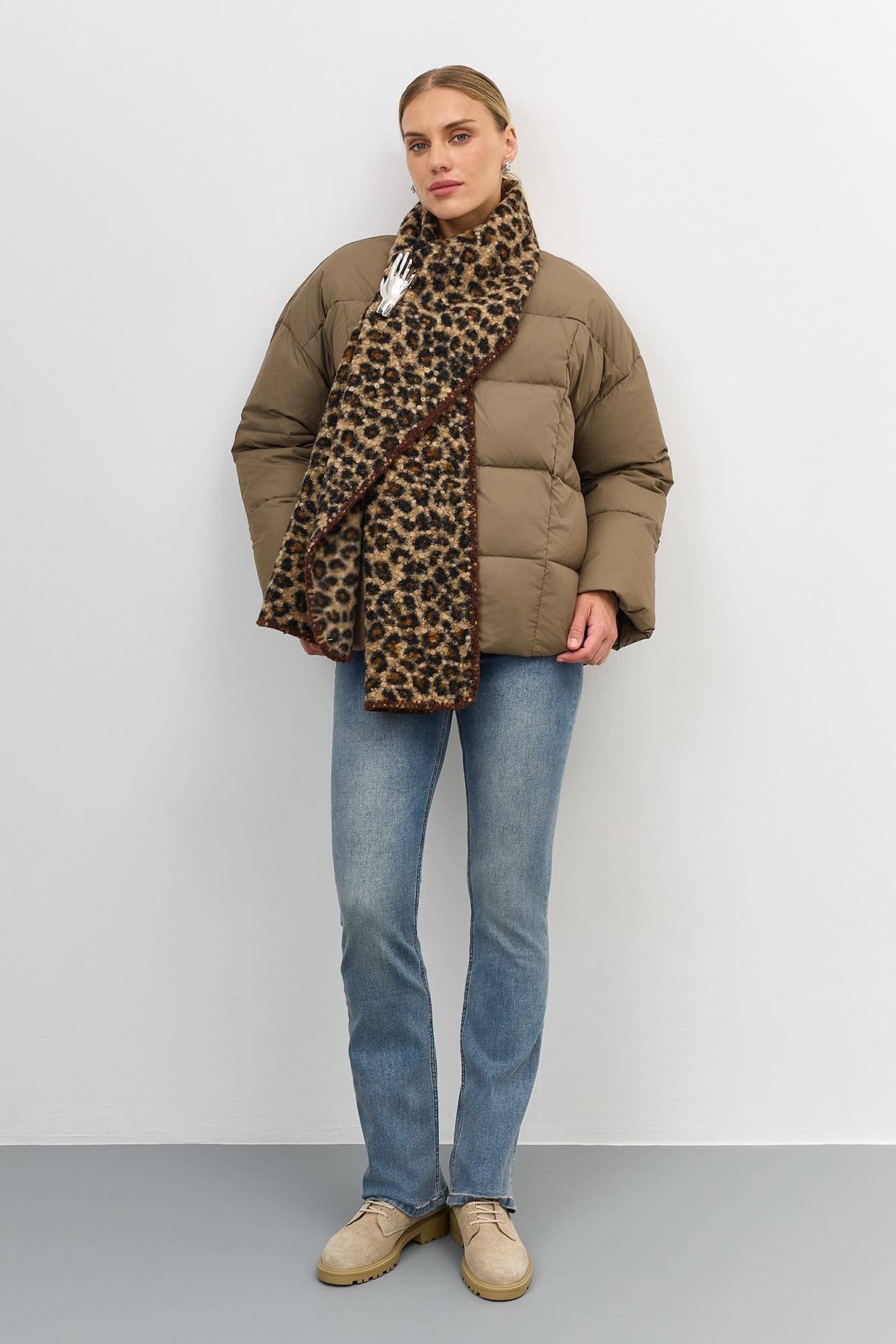 Мягкий шарф с анималистичным принтом, One