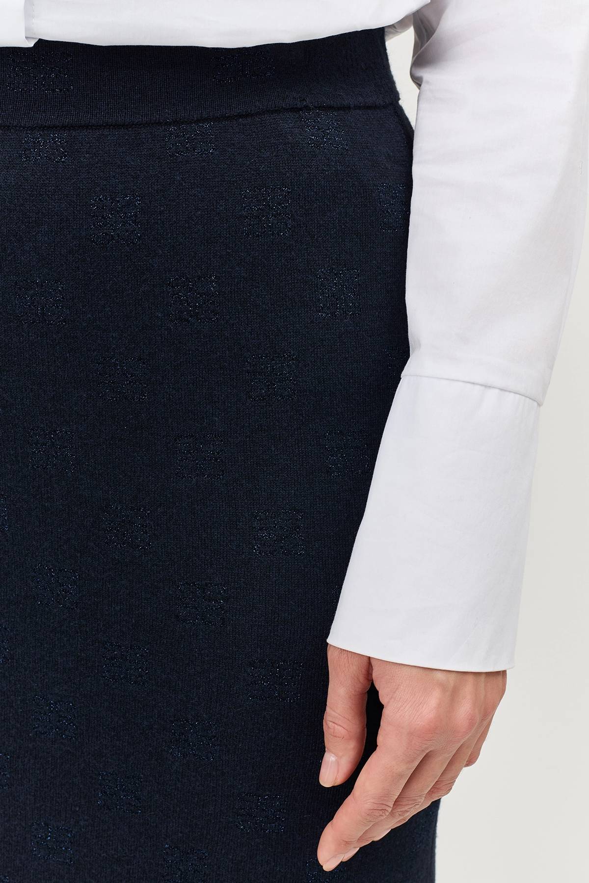 Лимитрированная серия жакардовая юбка-миди и ремень, 34