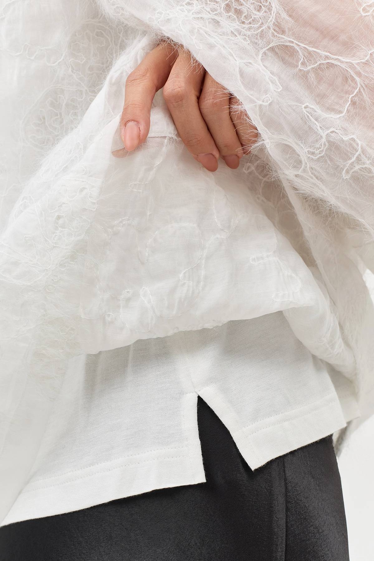 Лимитрированная серия романтичная блузка с вышивкой и ремень, 34