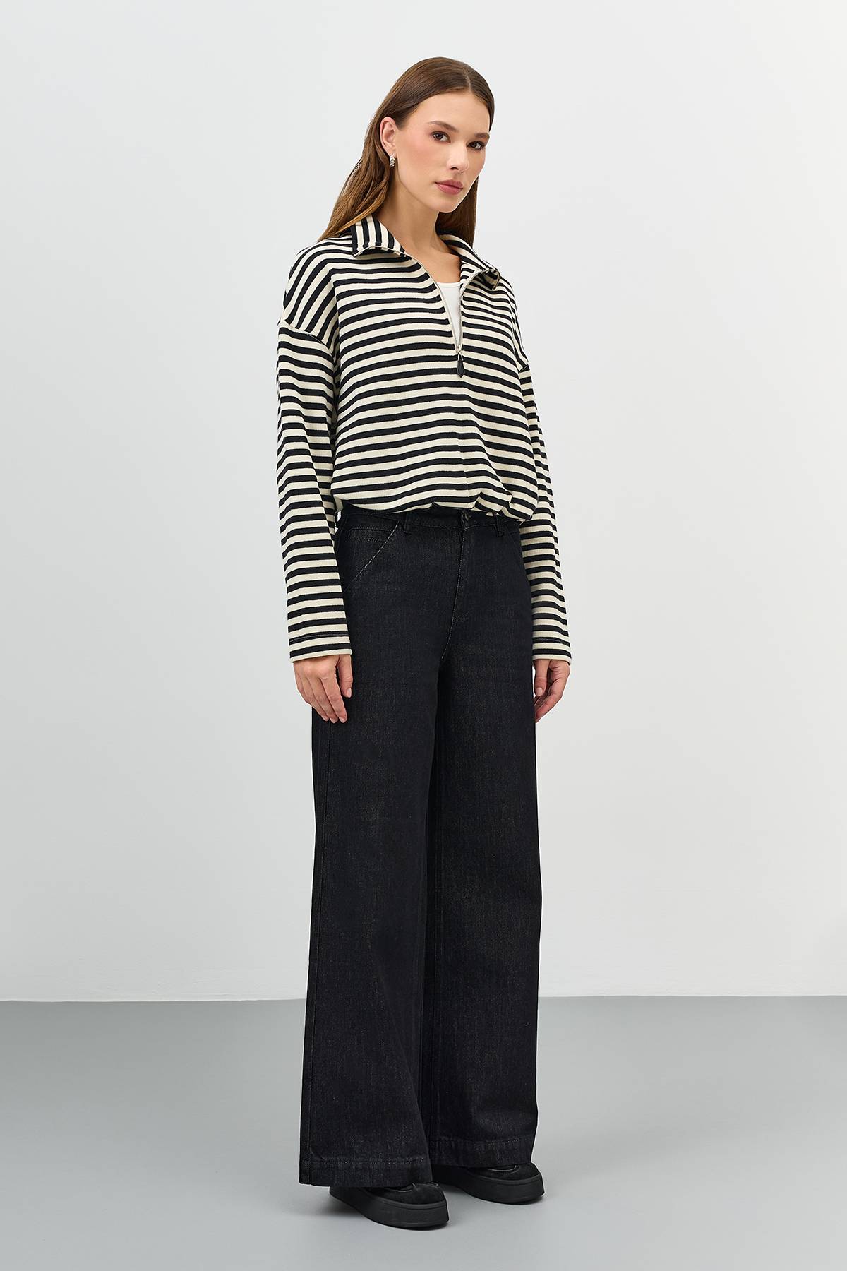 Лимитированная серия джемпер в контрастную полоску и ремень, 40